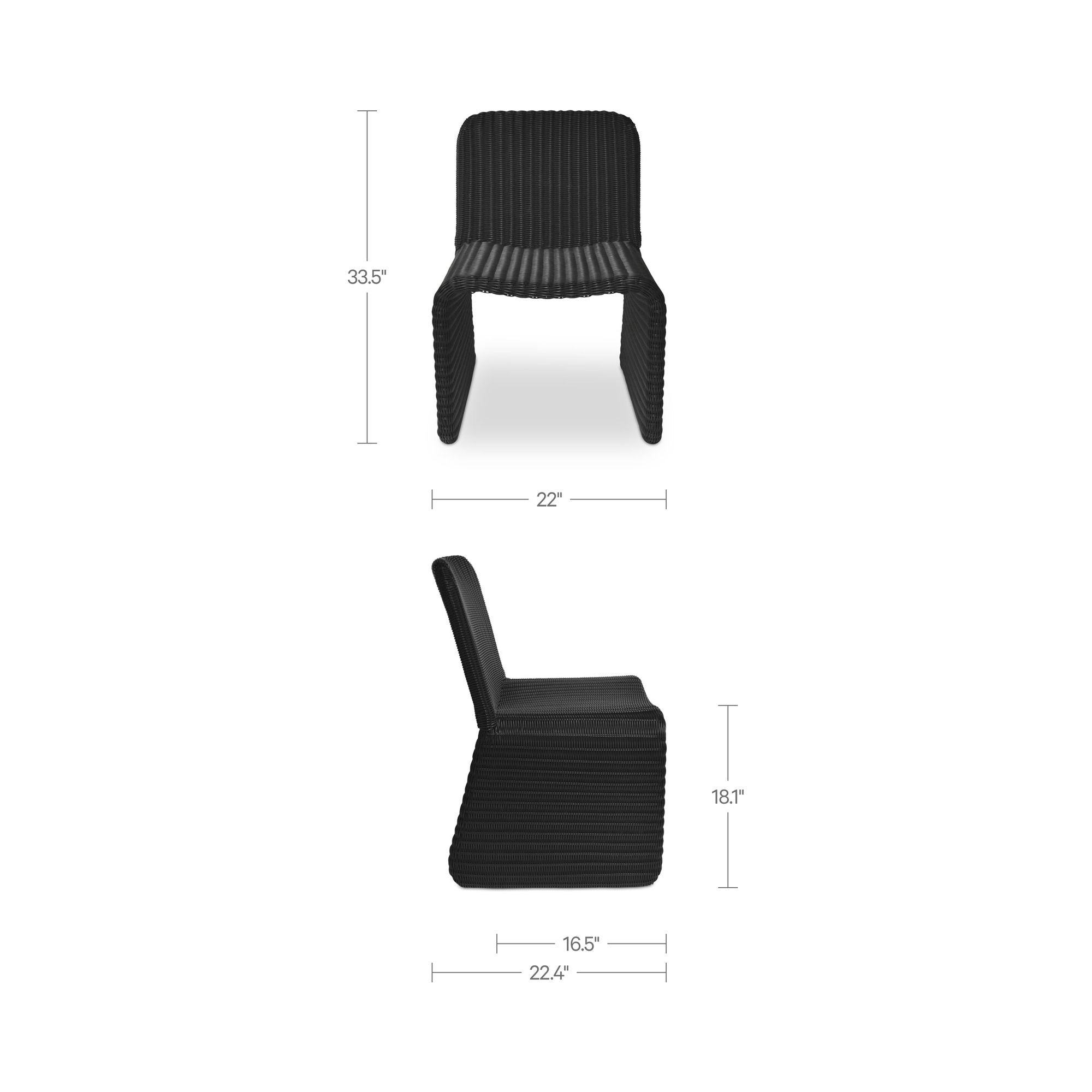 Ella - Outdoor Dining Chair (Set of 2) - Charcoal / Gray - Image 2
