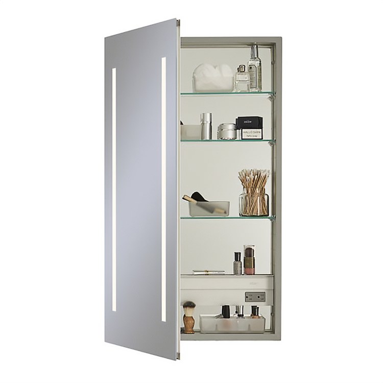 Medicine Cabinet Vitality 24Wx30Hx4D Inch 1 Doors Mirror with Dimmable LED Lighting Right - Image 2