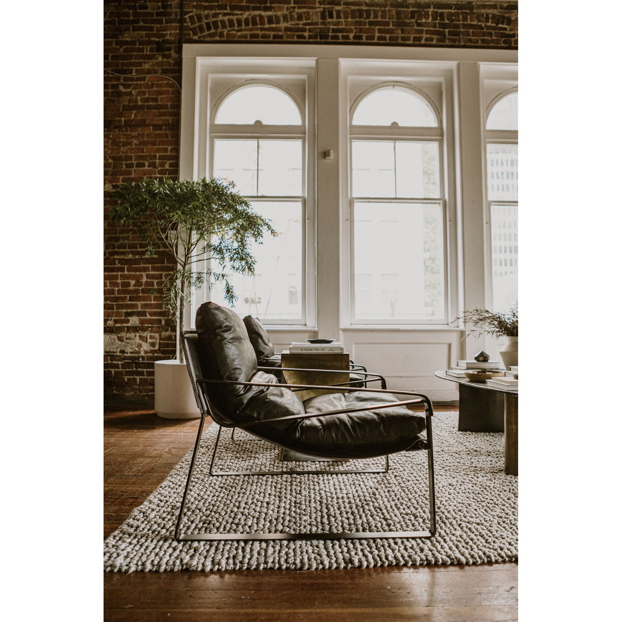 Connor - Leather Club Chair - Black - Image 2