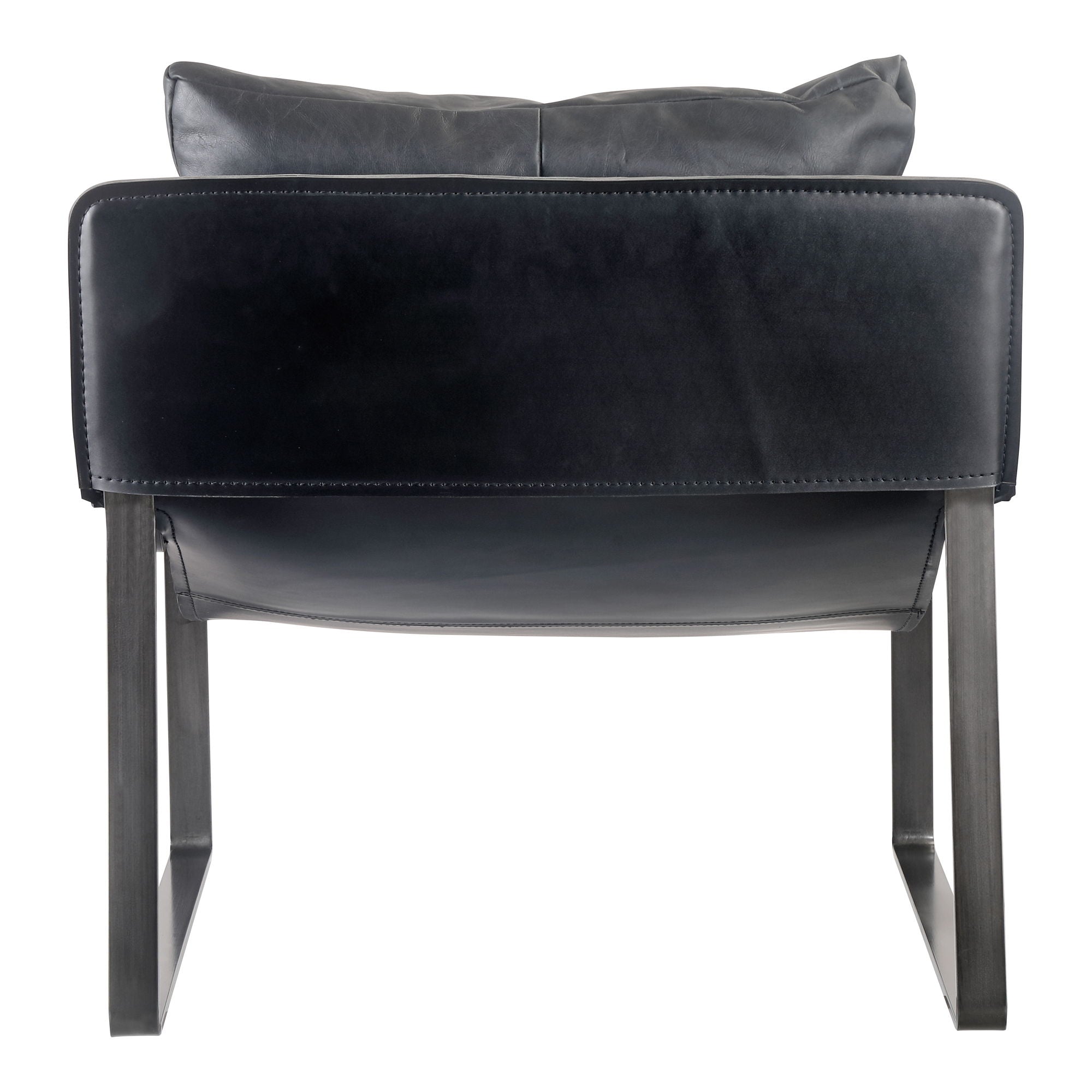 Connor - Leather Club Chair - Black - Image 3