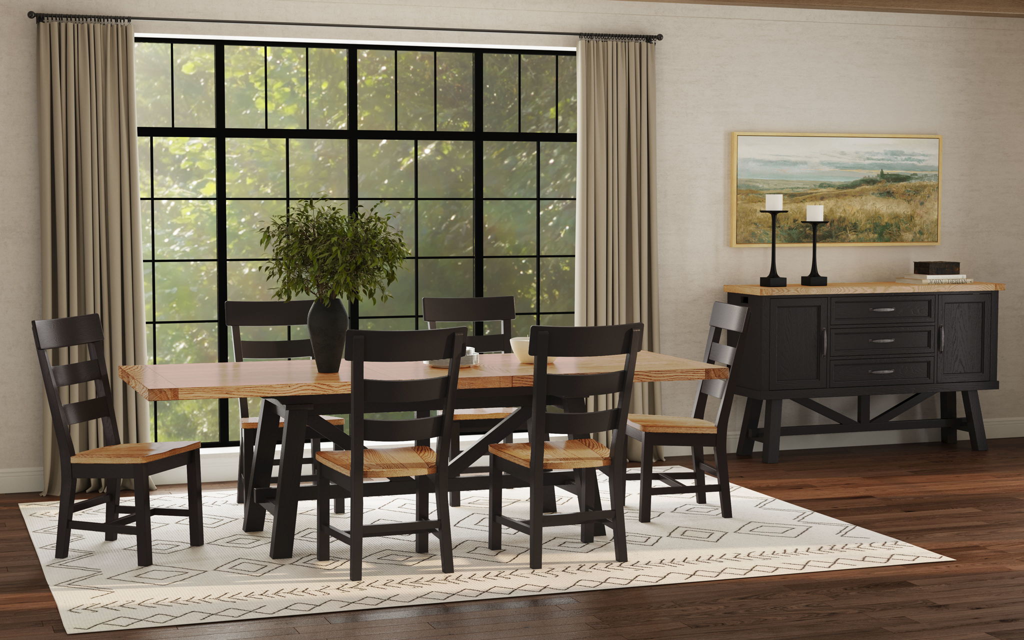 Hendricks - Ladder Chair - Rustic Wheat / Raven - Image 2