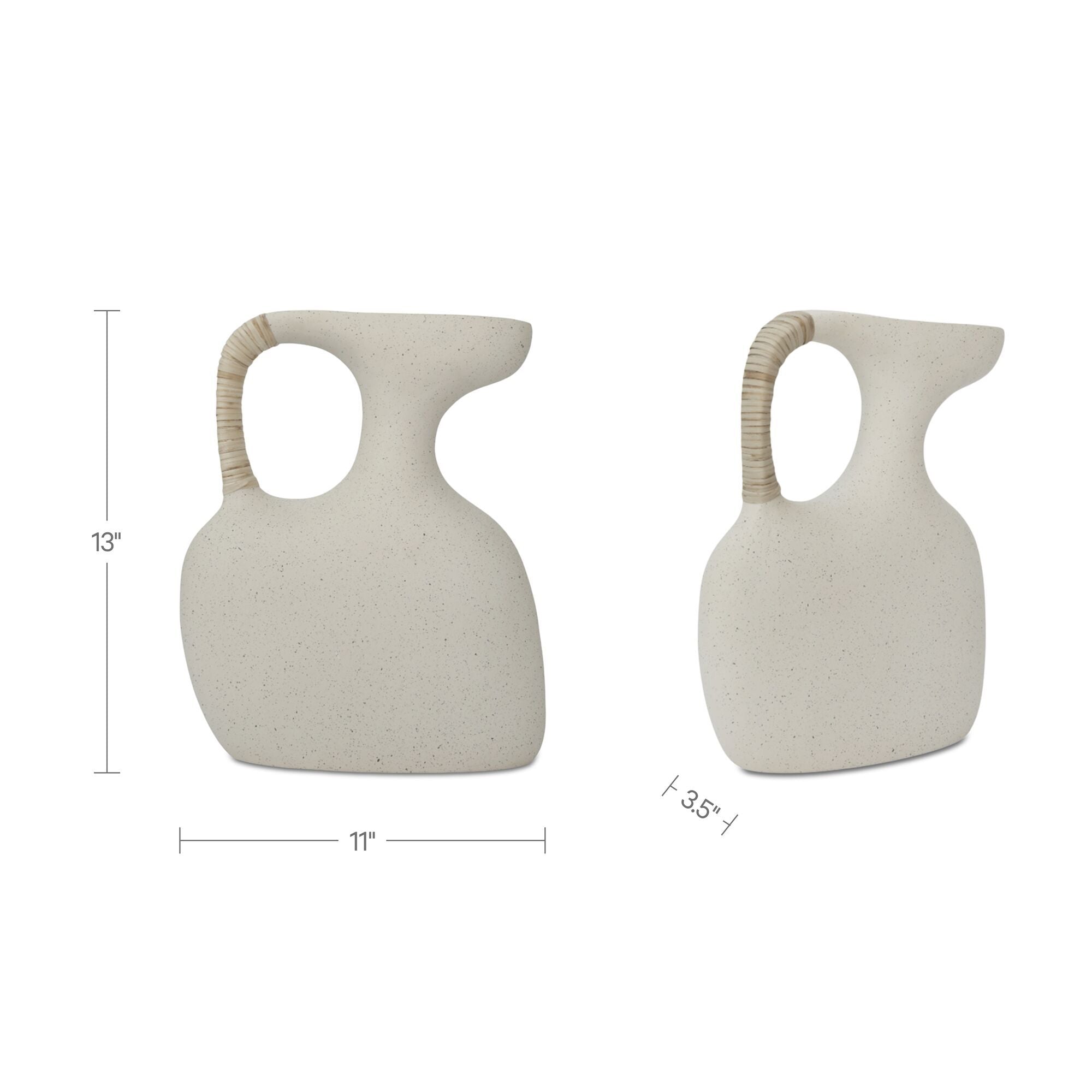 Vila - 13" Sculptural Vessel - Cream White - Image 2
