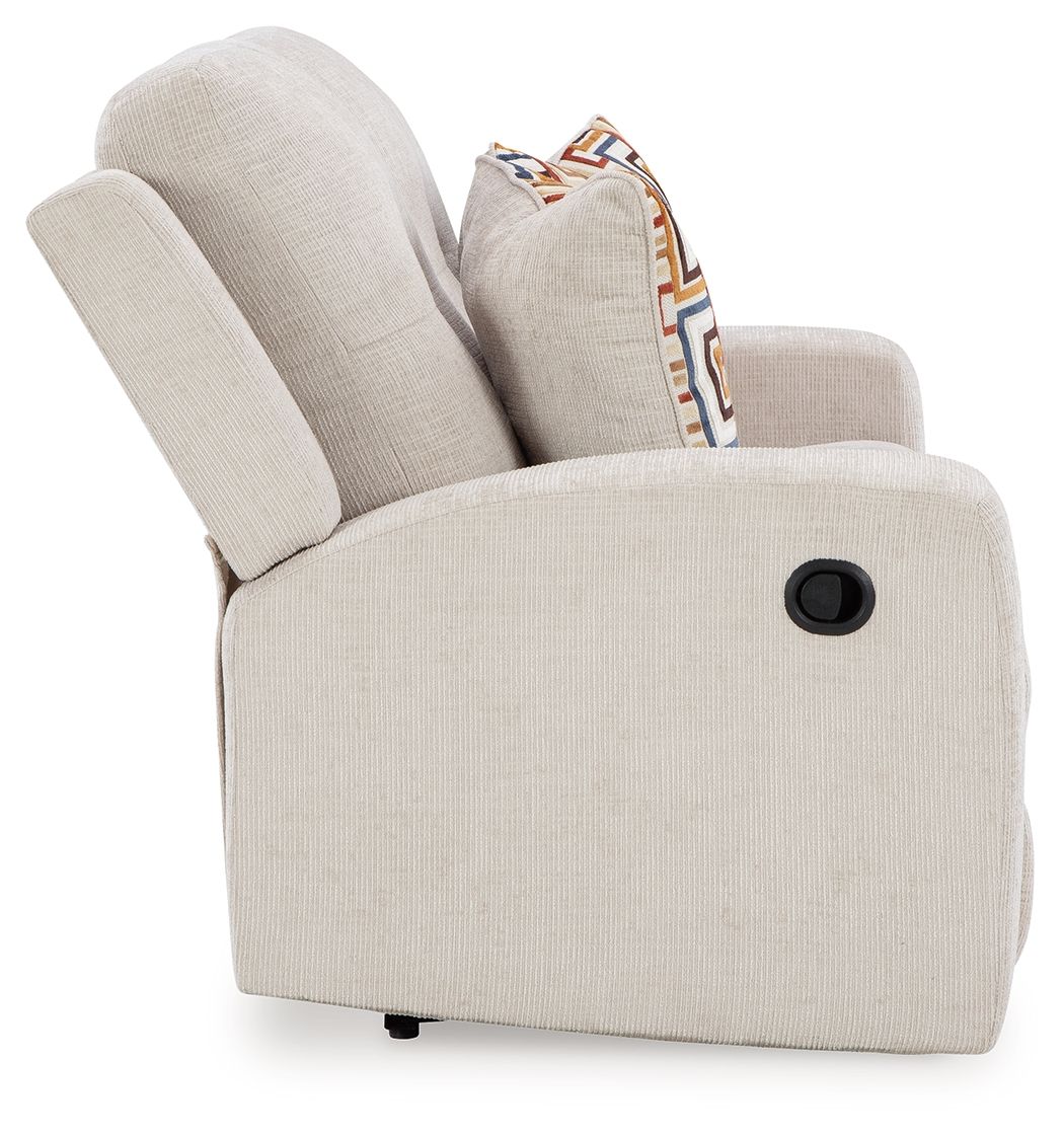 Danum - Reclining Loveseat - Fabric - Stone - Image 3