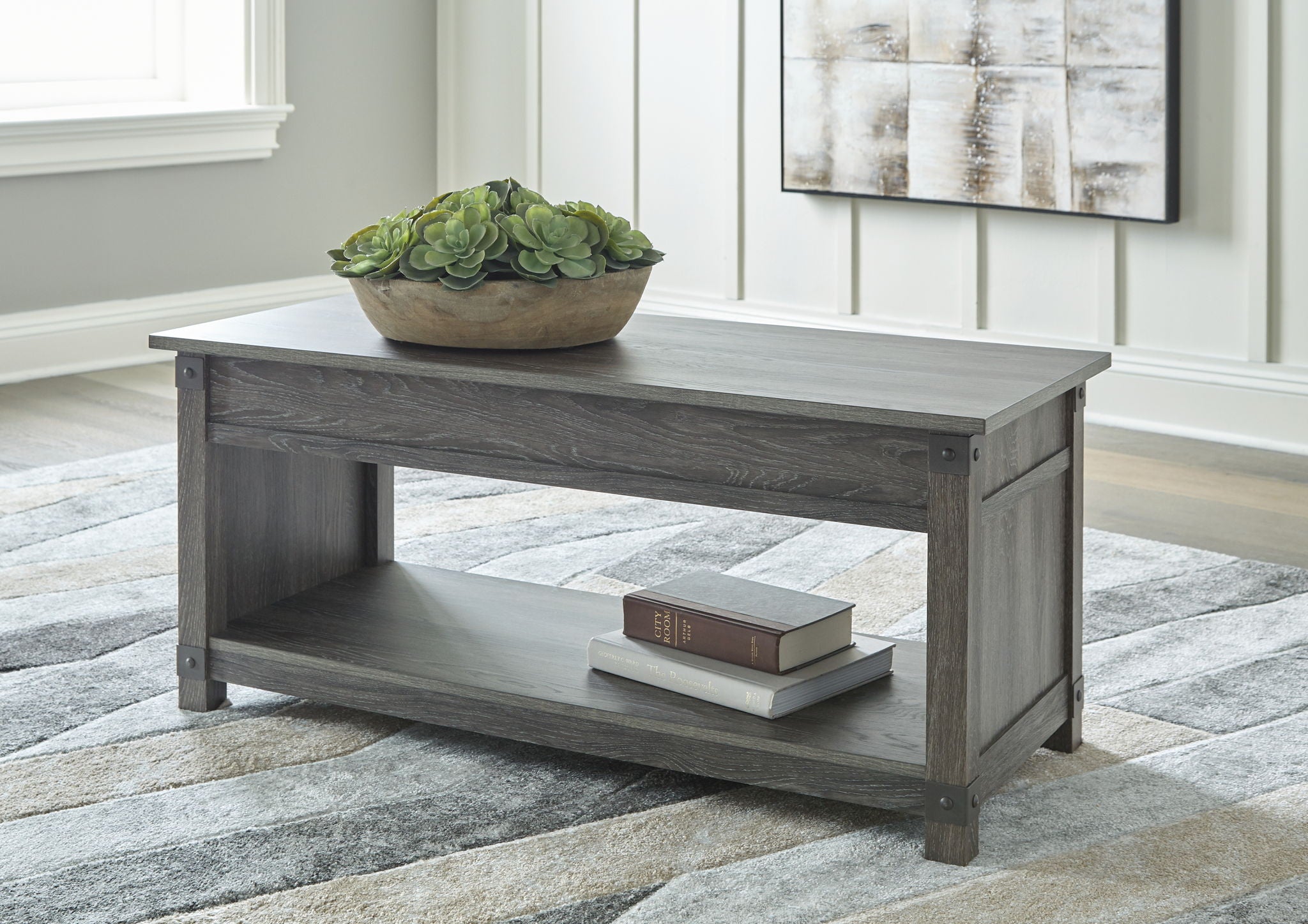 Freedan - 3 Pc. - Coffee Table, 2 End Tables - Grayish Brown - Image 3