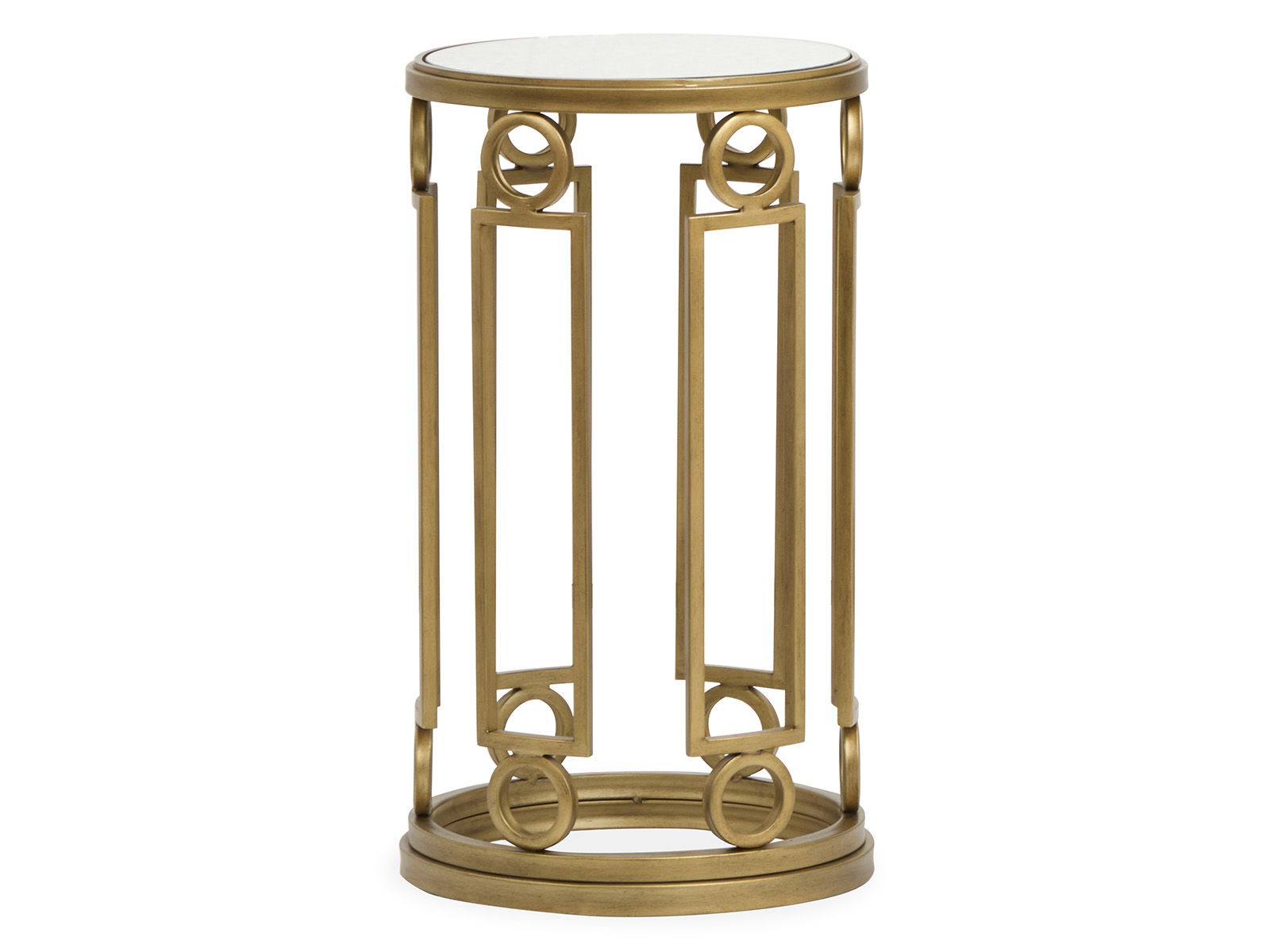 Lorena – Round Accent Table – Burnished Brass