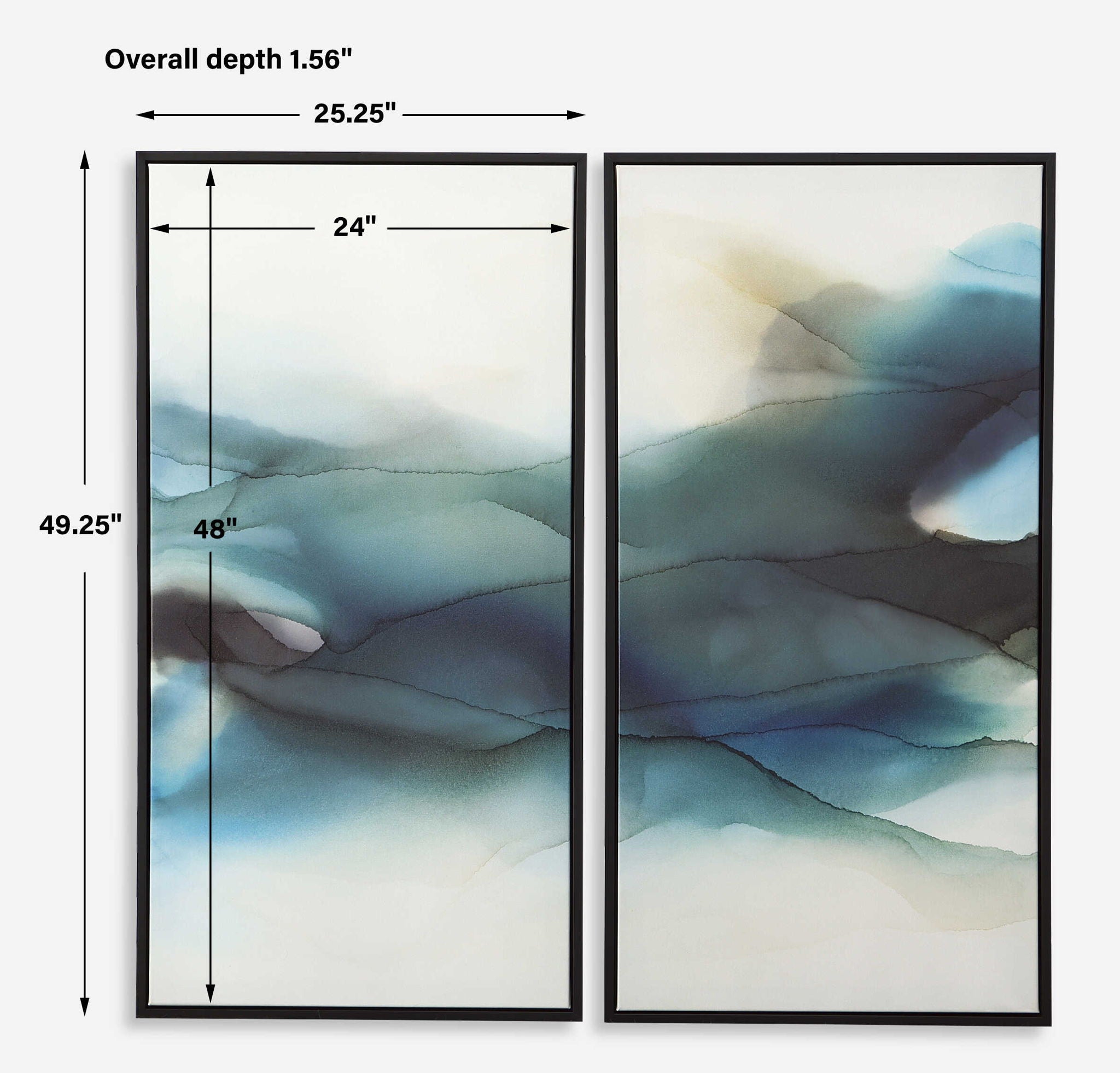 September Desert - Modern Watercolor Art (Set of 2) - Blue - Image 3