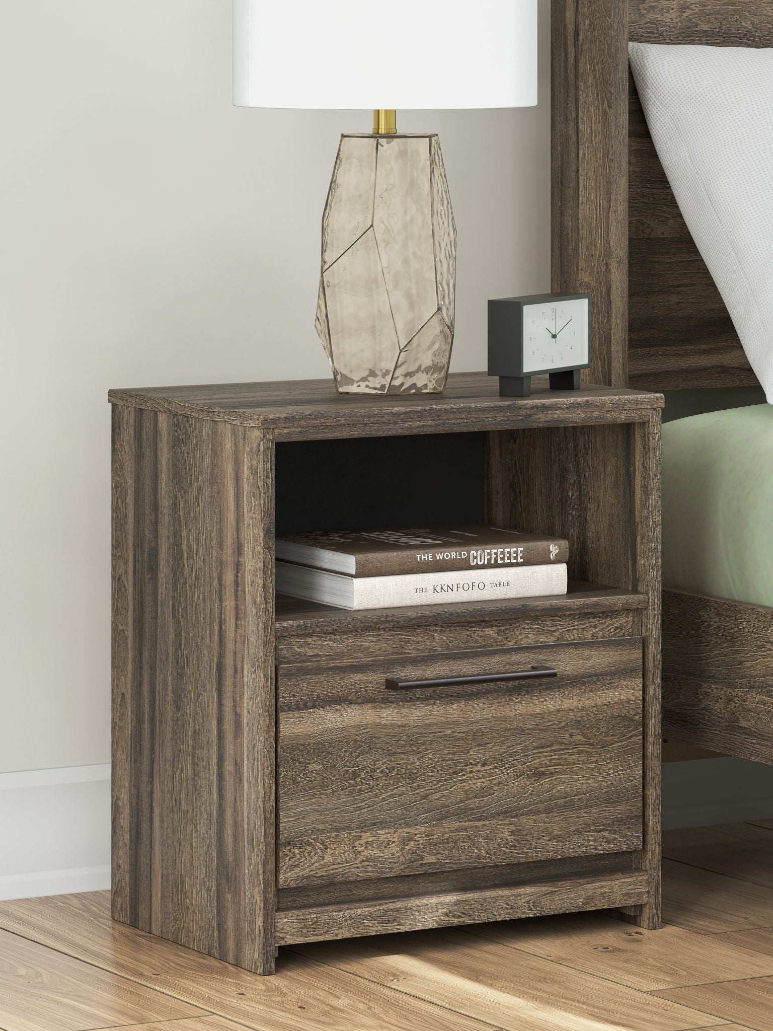 Elbrim – One Drawer Night Stand – Brown