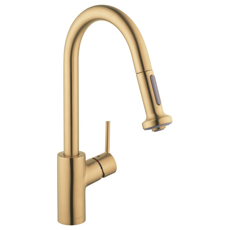 Kitchen Faucet Talis S2 MagFit 1 Lever ADA Brushed Gold Optic Pull Down 150 DEG Swivel 1 Hole 1.75 Gallons per Minute