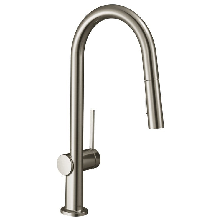 Kitchen Faucet Talis N 1 Lever ADA Steel Optic Pull Down High Arc 360 DEG Swivel 1 Hole 1.75 Gallons per Minute - Image 1