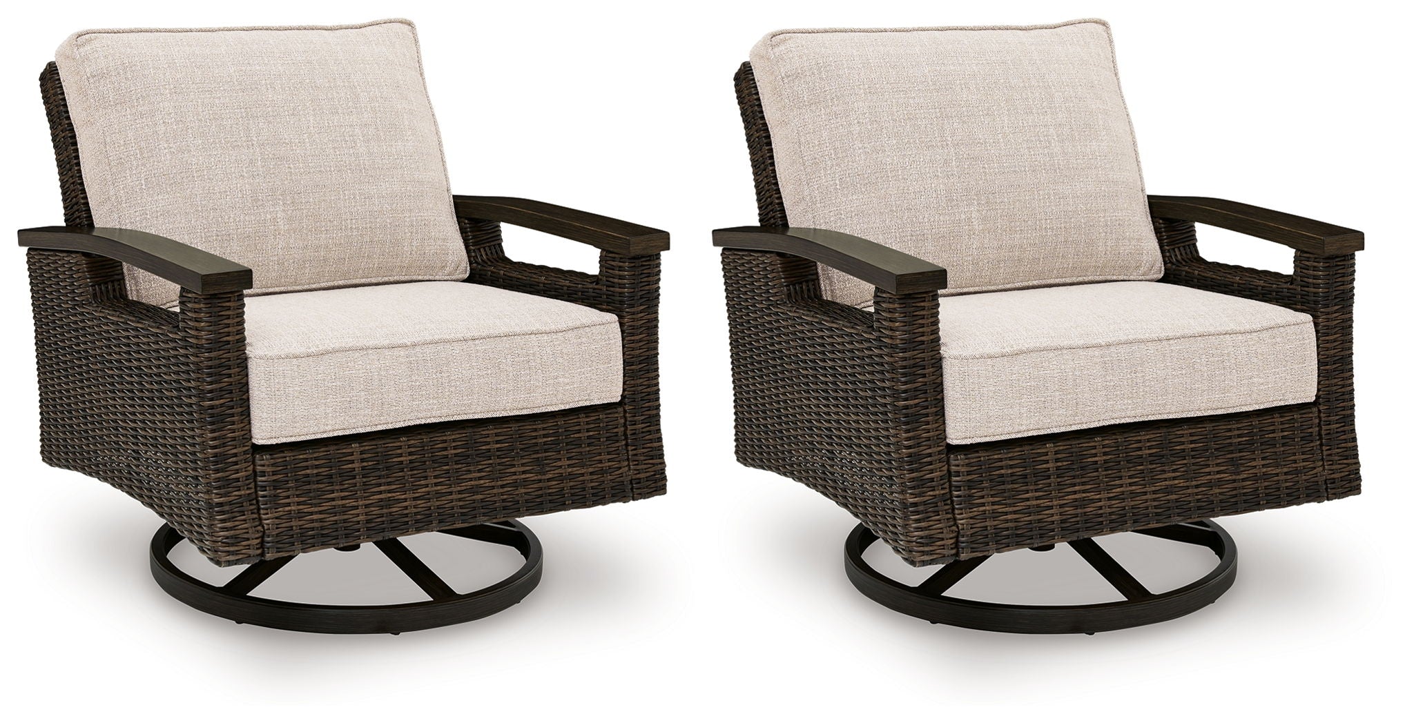 Monterey Point - Swivel Lounge Chair (Set of 2) - Dark Brown - Image 1