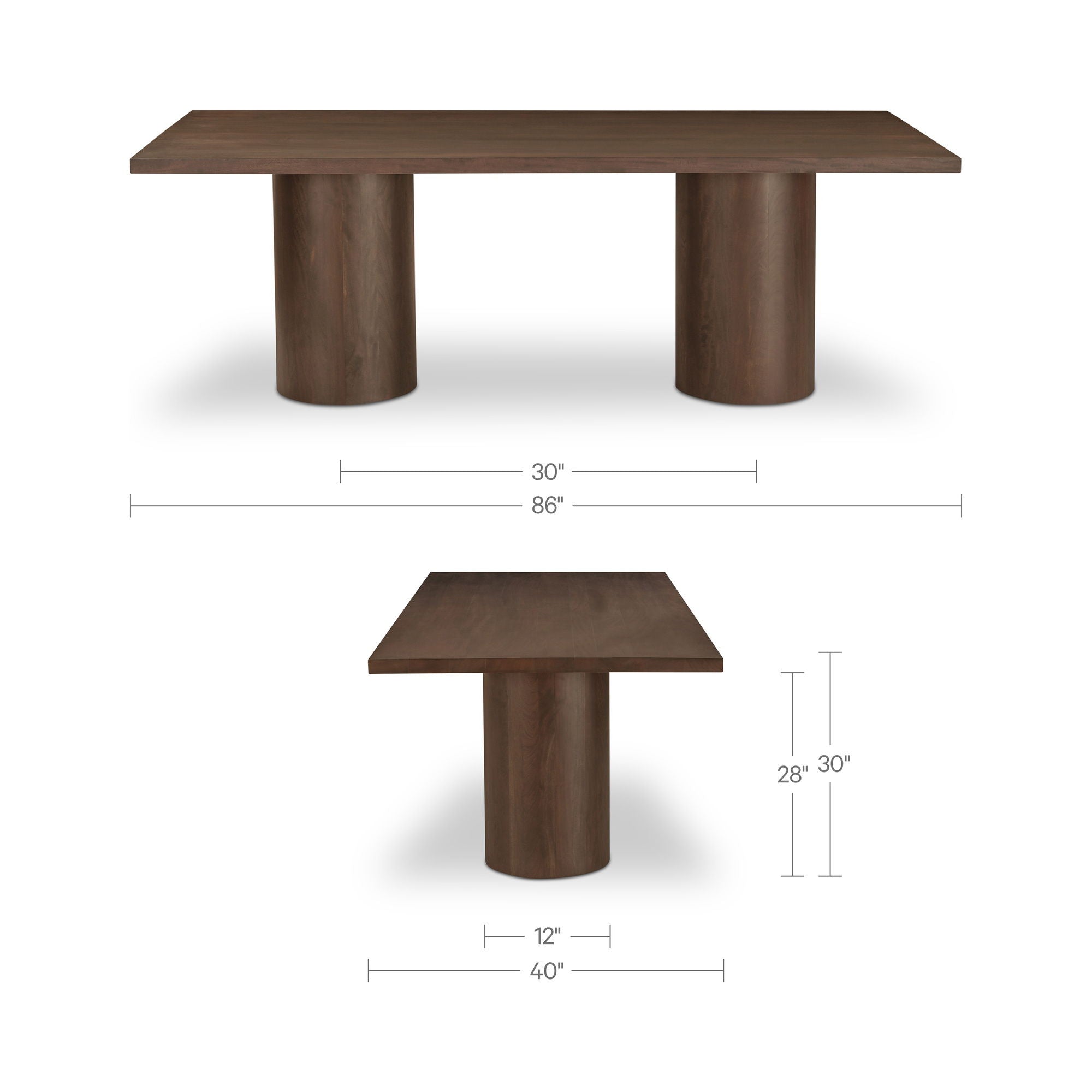 Hadley - Dining Table Large - Warm Brown - Image 2