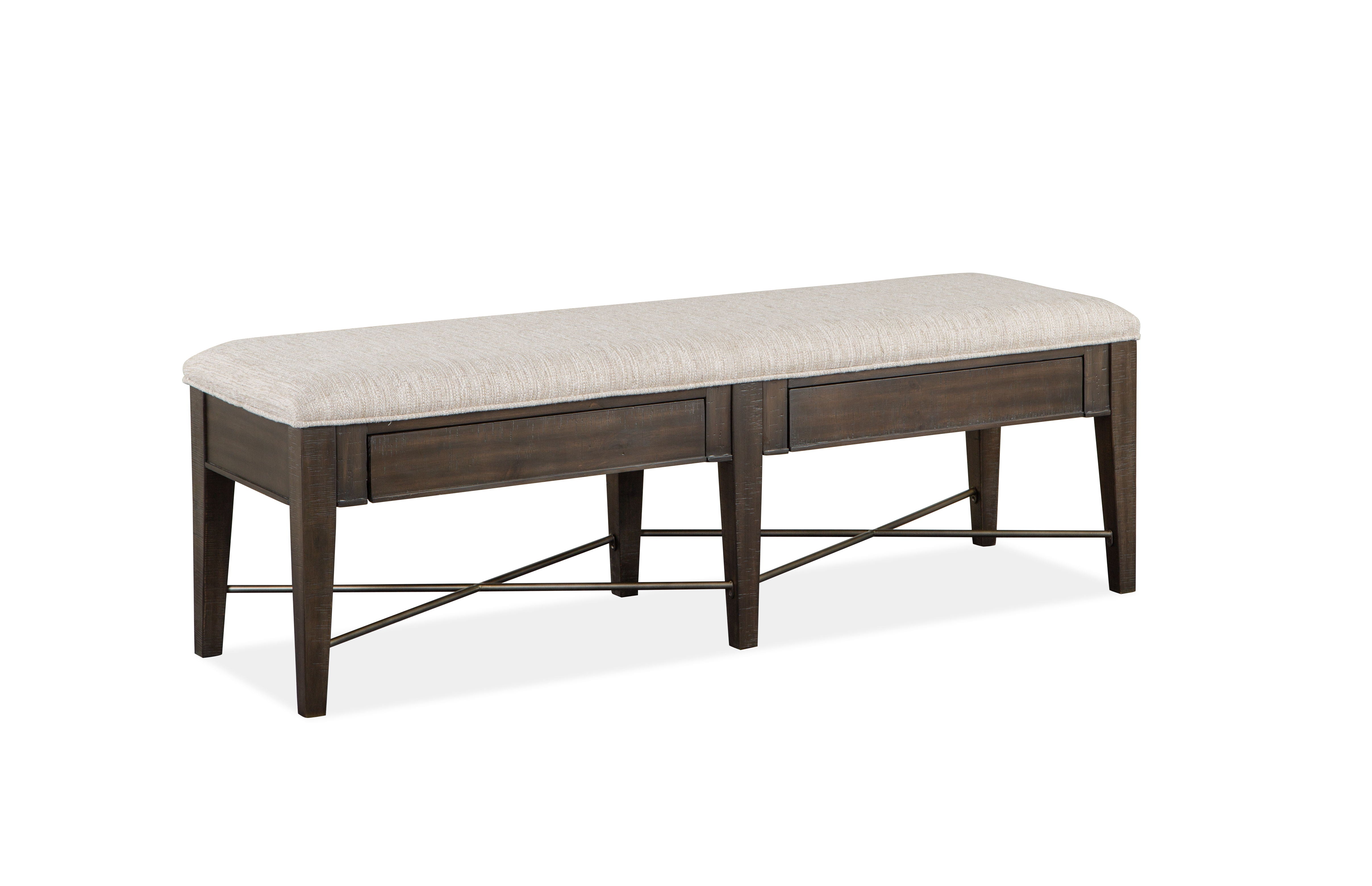 Westley Falls - Bench With Upholstered Seat - Graphite - Image 3