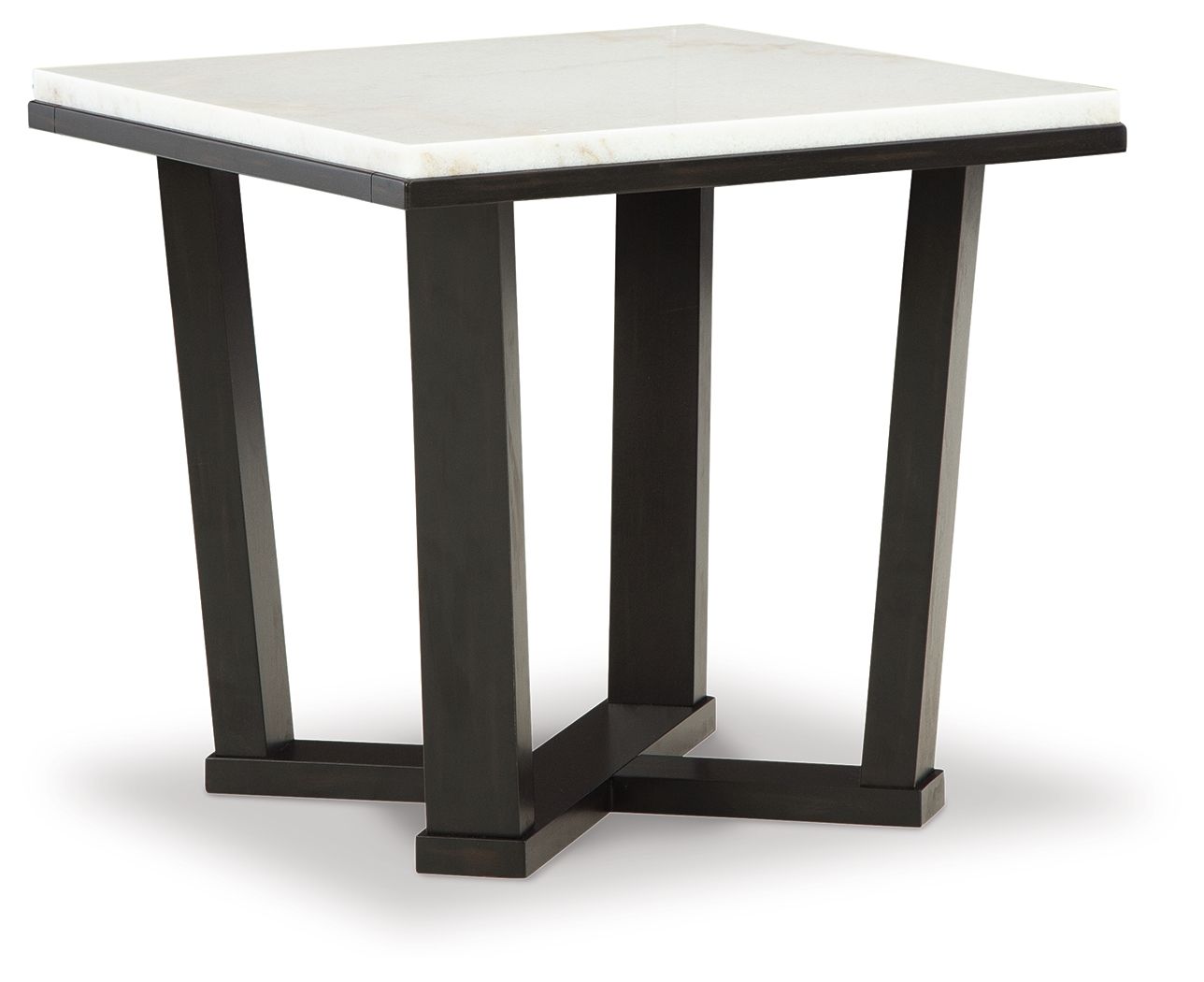 Fostead - Square End Table - White / Espresso - Image 1