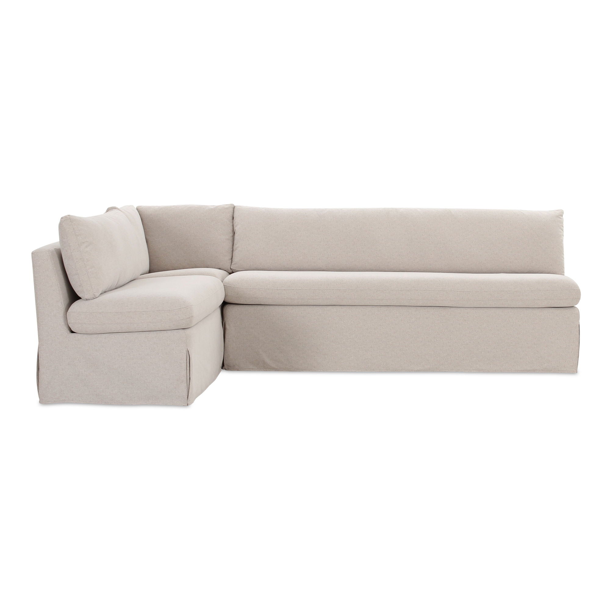 Fable - 3 Piece Slipcover Dining Banquette L-Shape - Beige - Image 1