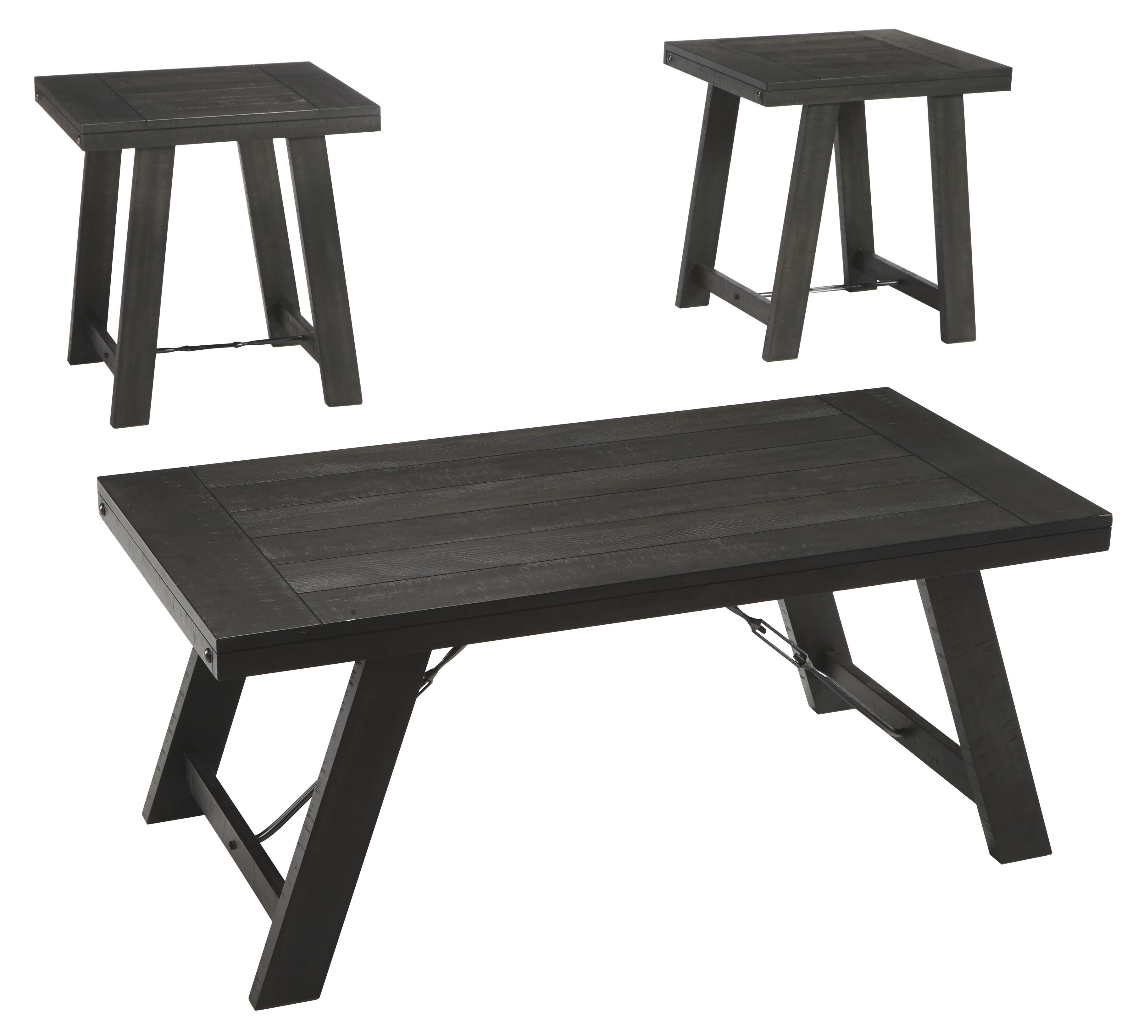 Noorbrook – Occasional Table Set (Set of 3) – Black / Pewter