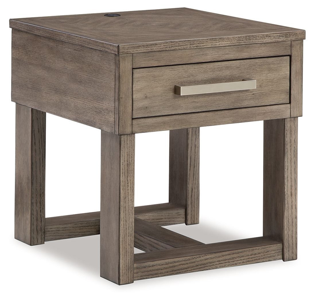 Loyaska - Rectangular End Table - Grayish Brown - Image 1