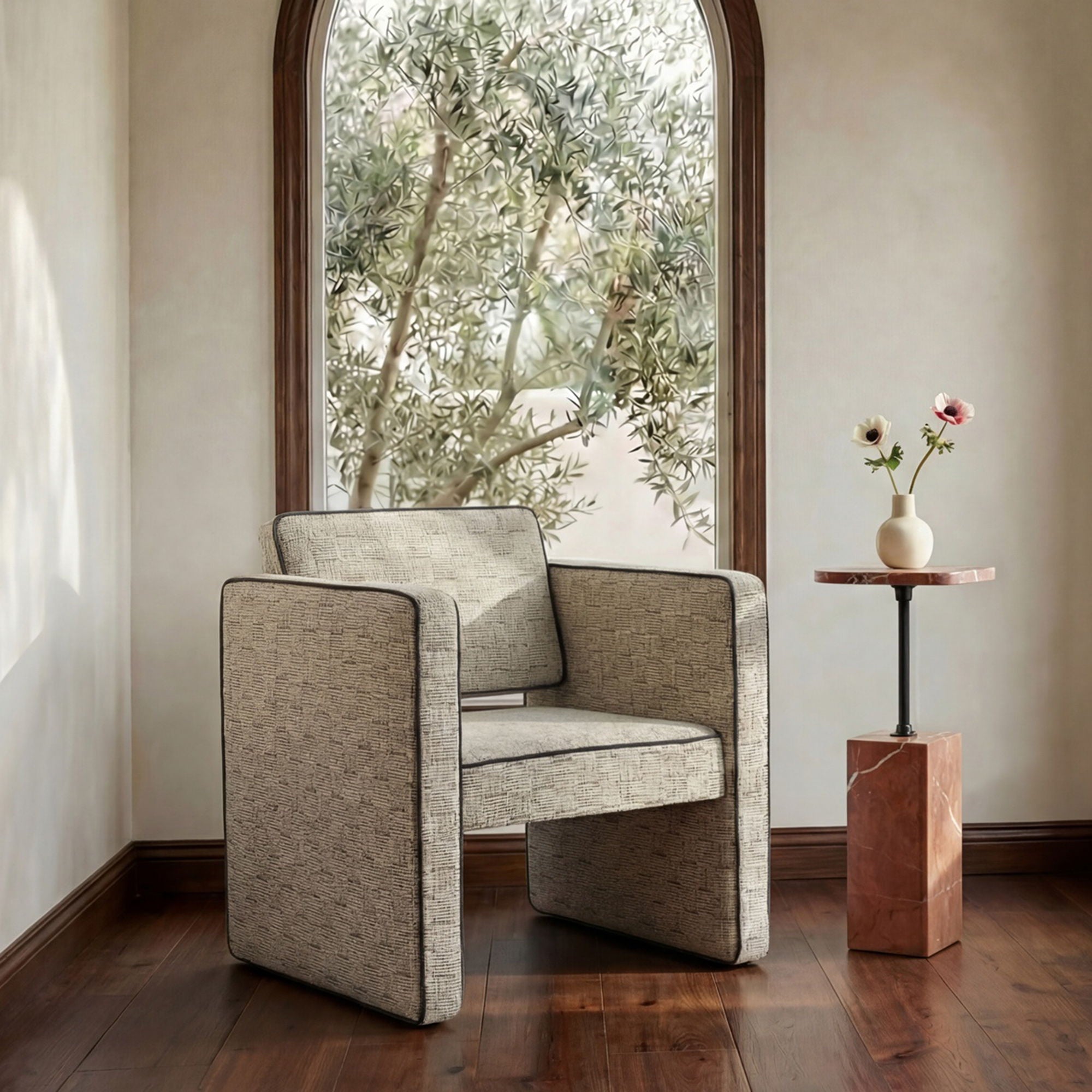 Harris - Accent Chair - Black / Beige Weave - Image 1