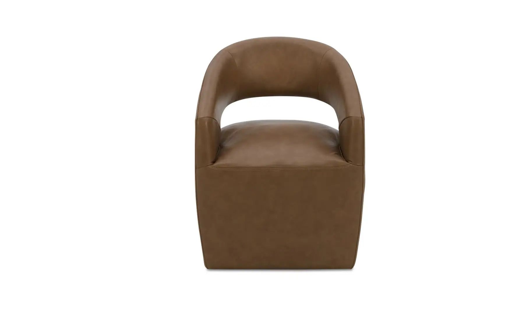 Barrow - Rolling Dining Chair Leather - Tan - Image 1