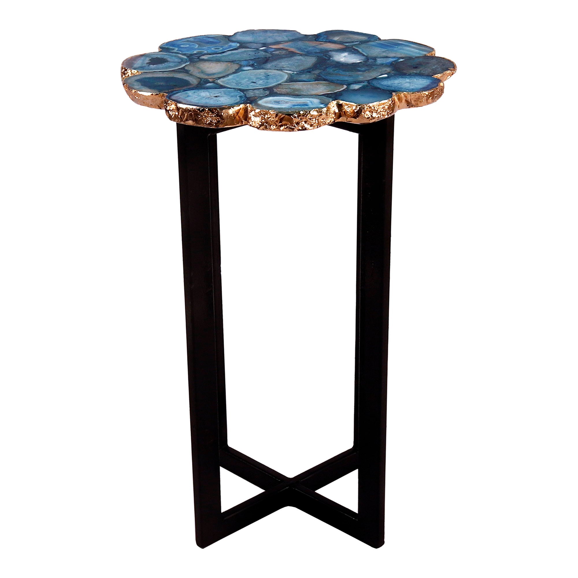 Azul - Agate Accent Table - Blue - Image 3