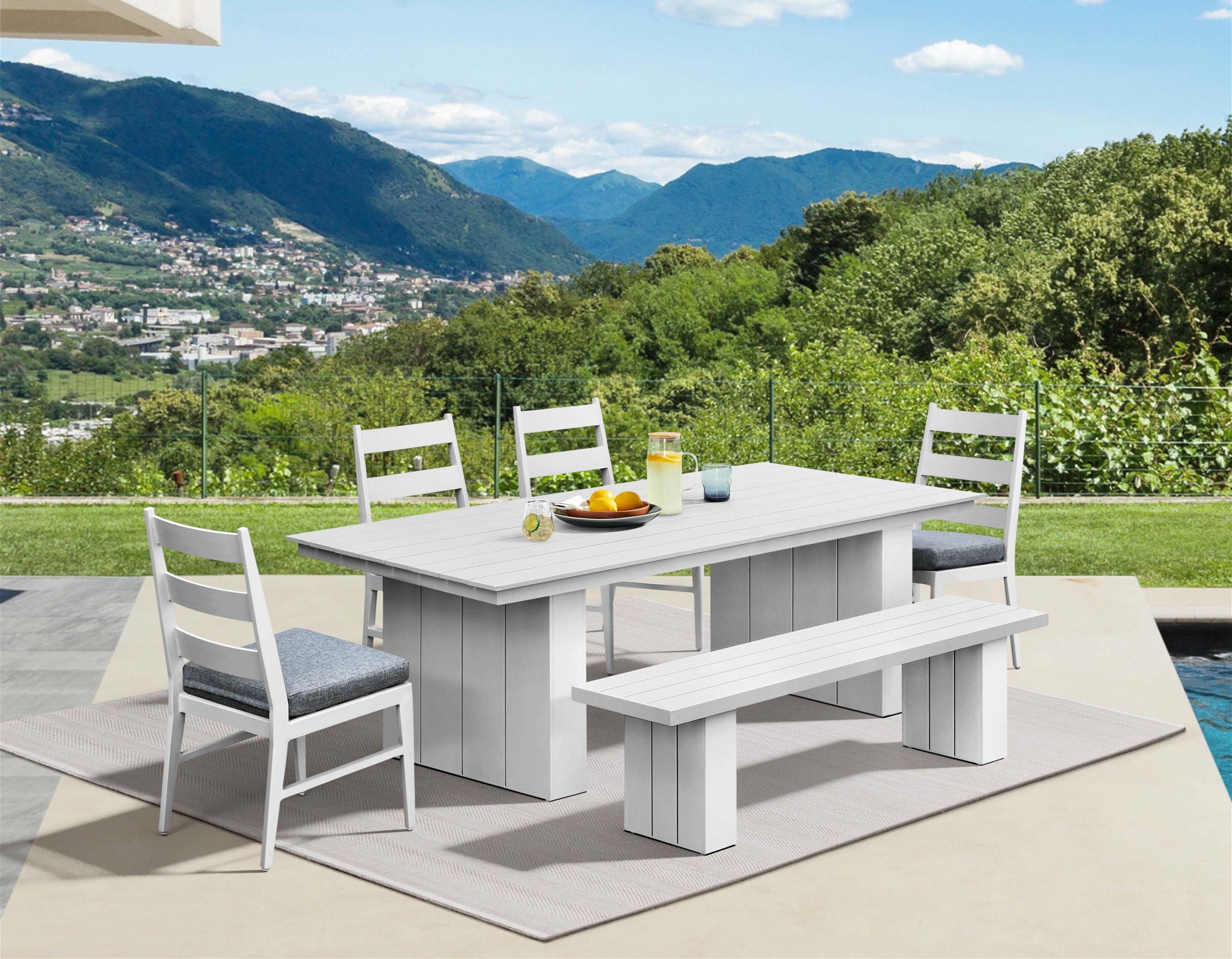 Nash - Outdoor Dining Bench - Buff - Image 3