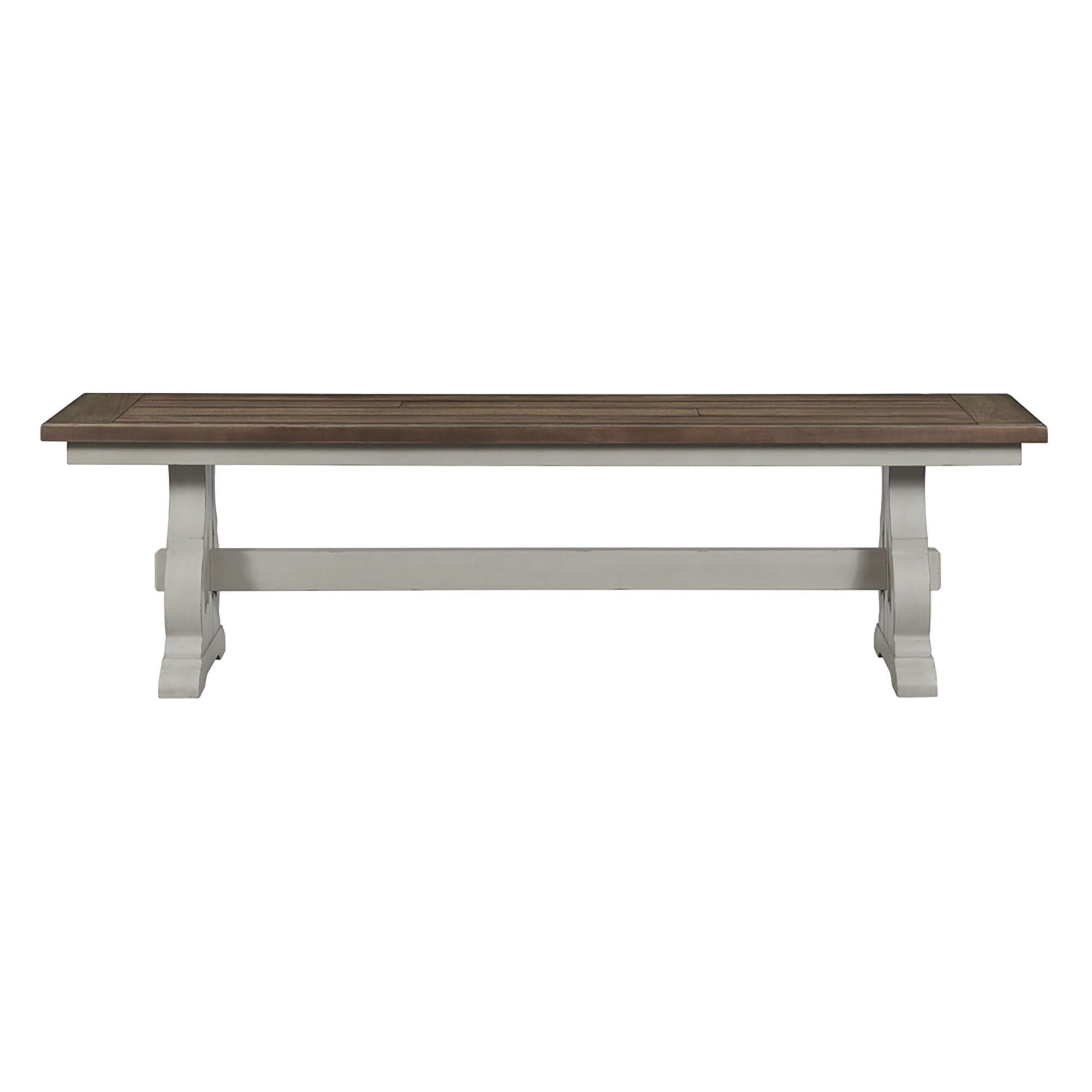 Drake - Dining Bench - Rustic White / French Oak - Image 2