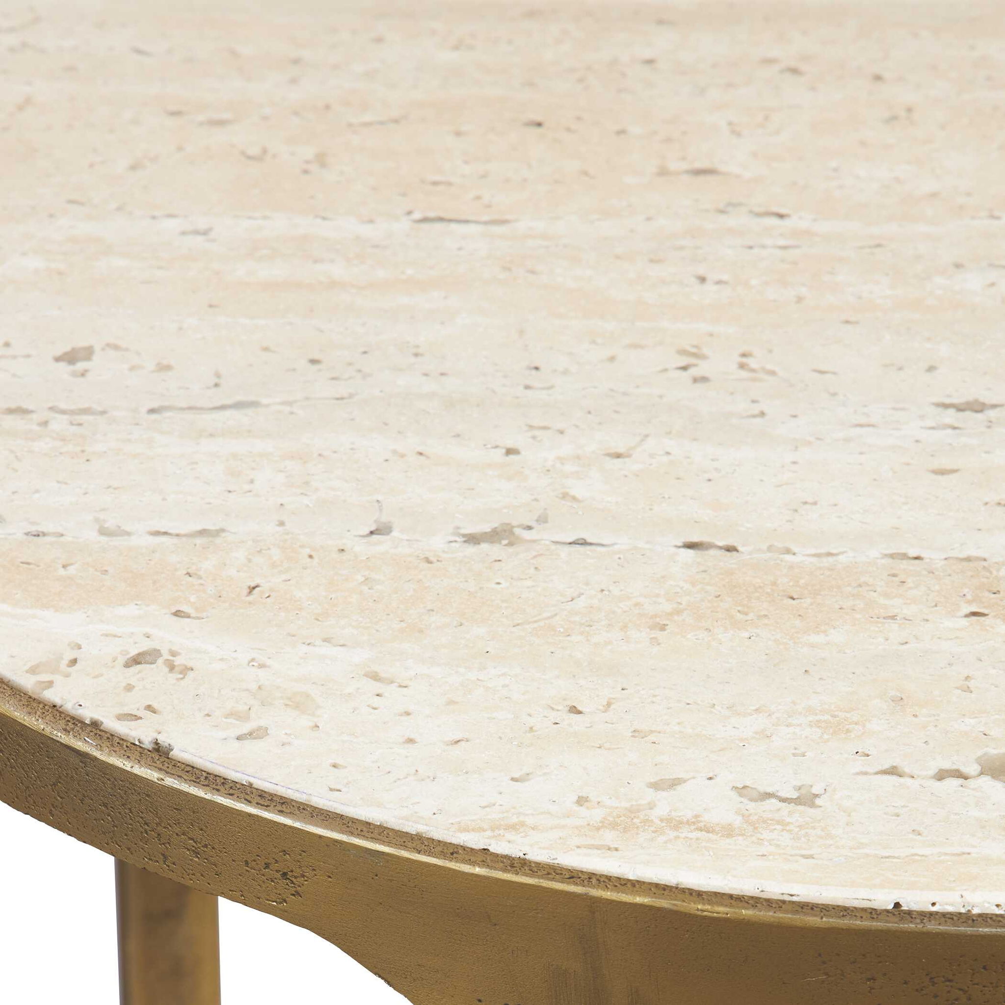 Clench - Brass Side Table - Beige - Image 3