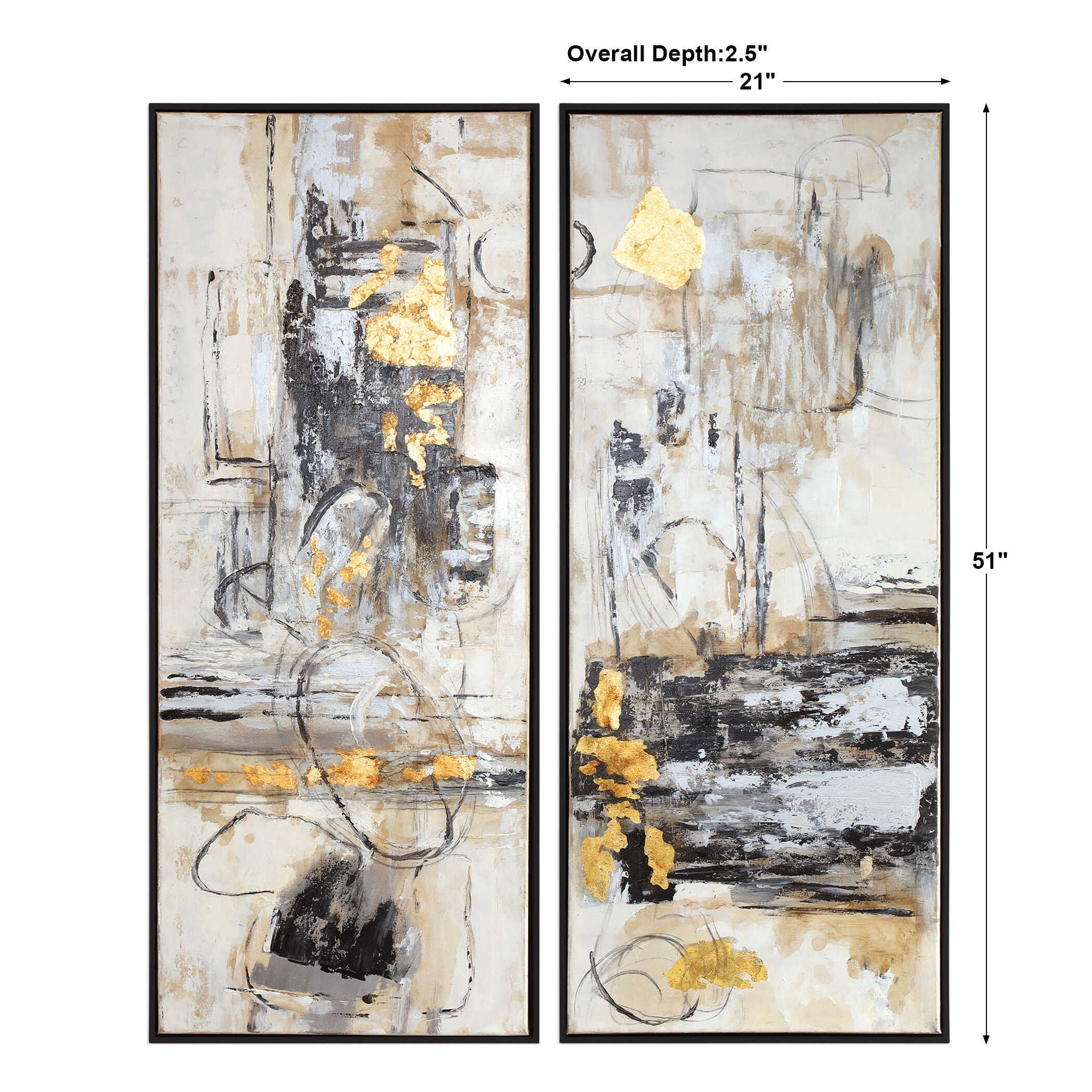 Life Scenes - Abstract Art (Set of 2) - Beige - Image 2