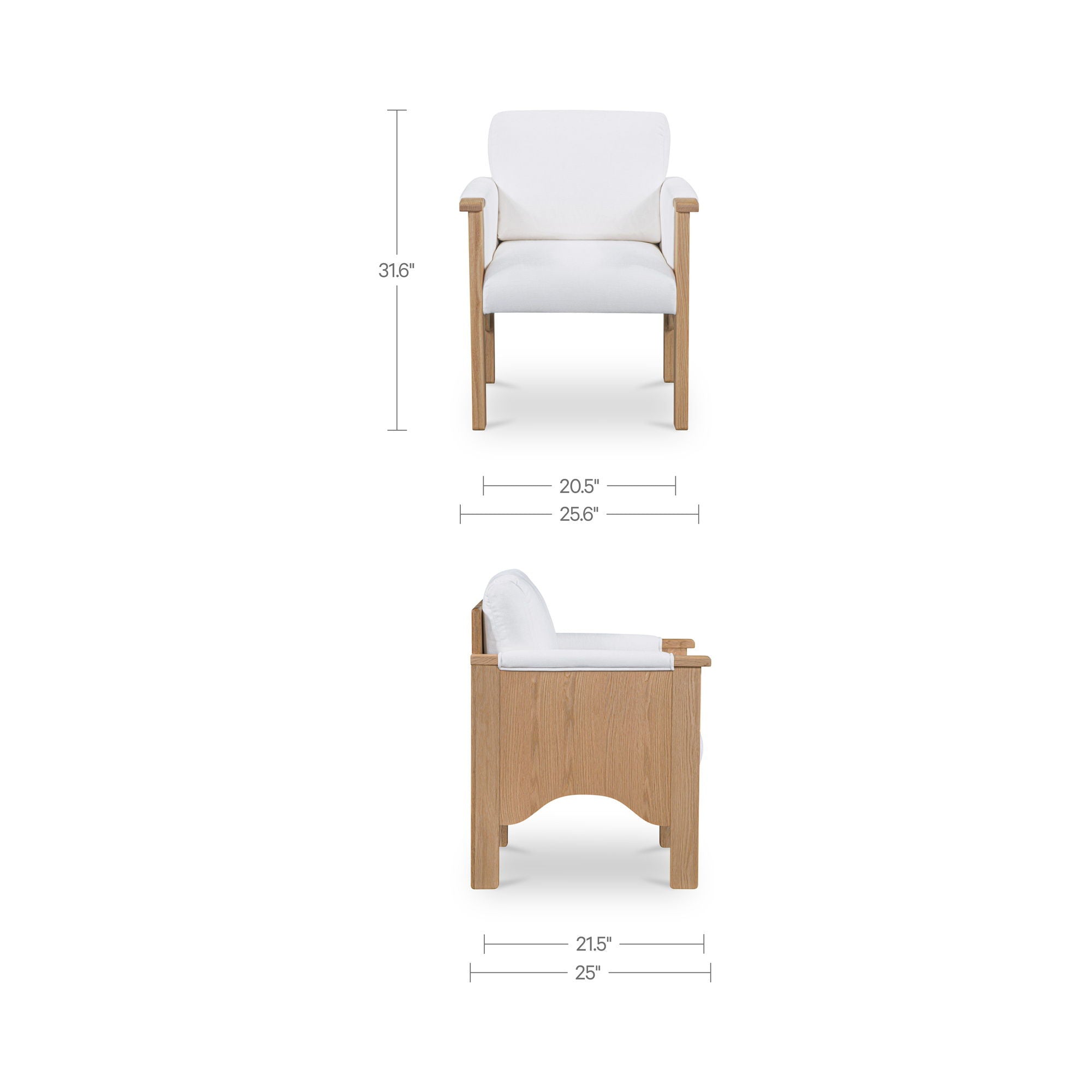 Bauer - Dining Chair - Cream / White / Light Brown - Image 2