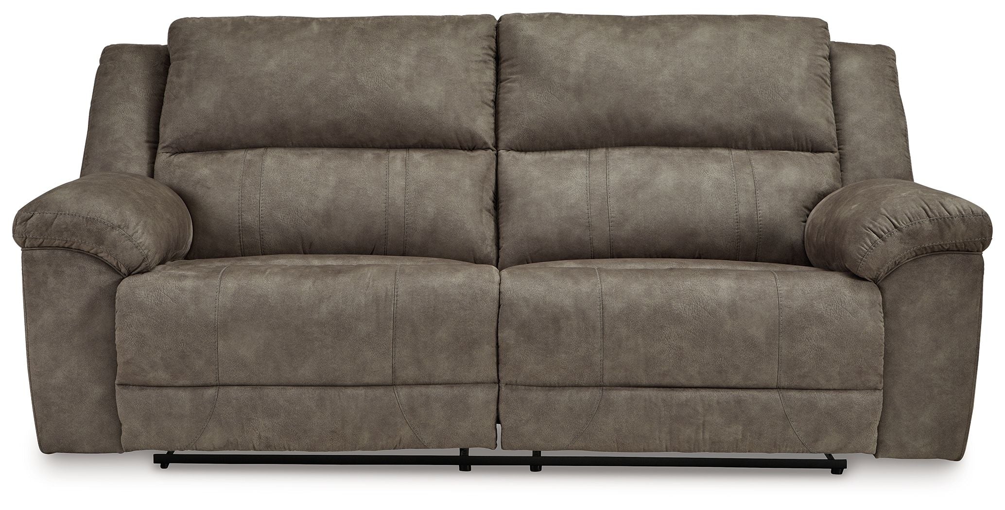 Laresview - 2 Seat Reclining Sofa - Faux Leather - Fossil - Image 2