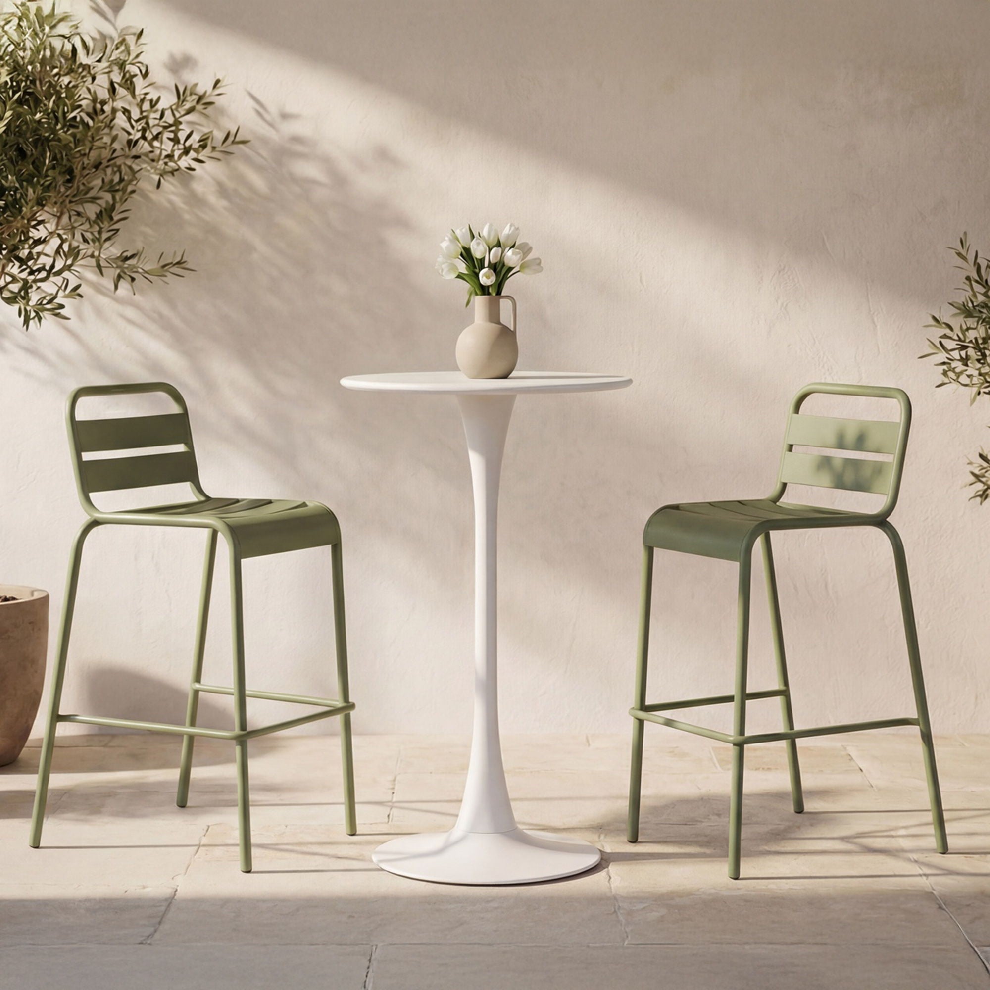 Gage - Outdoor Bar Table - White - Image 1