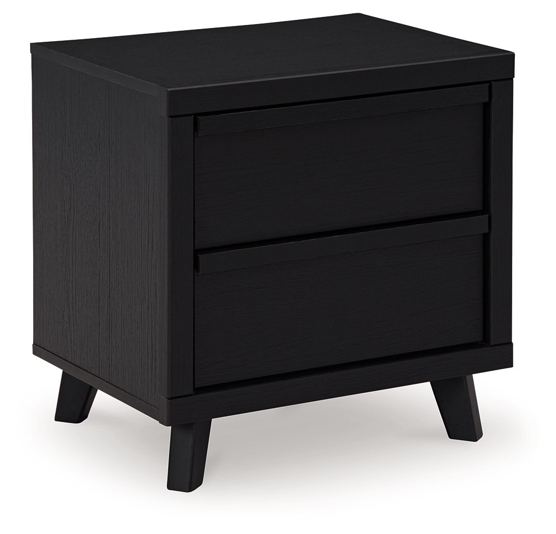 Danziar – Two Drawer Night Stand – Black