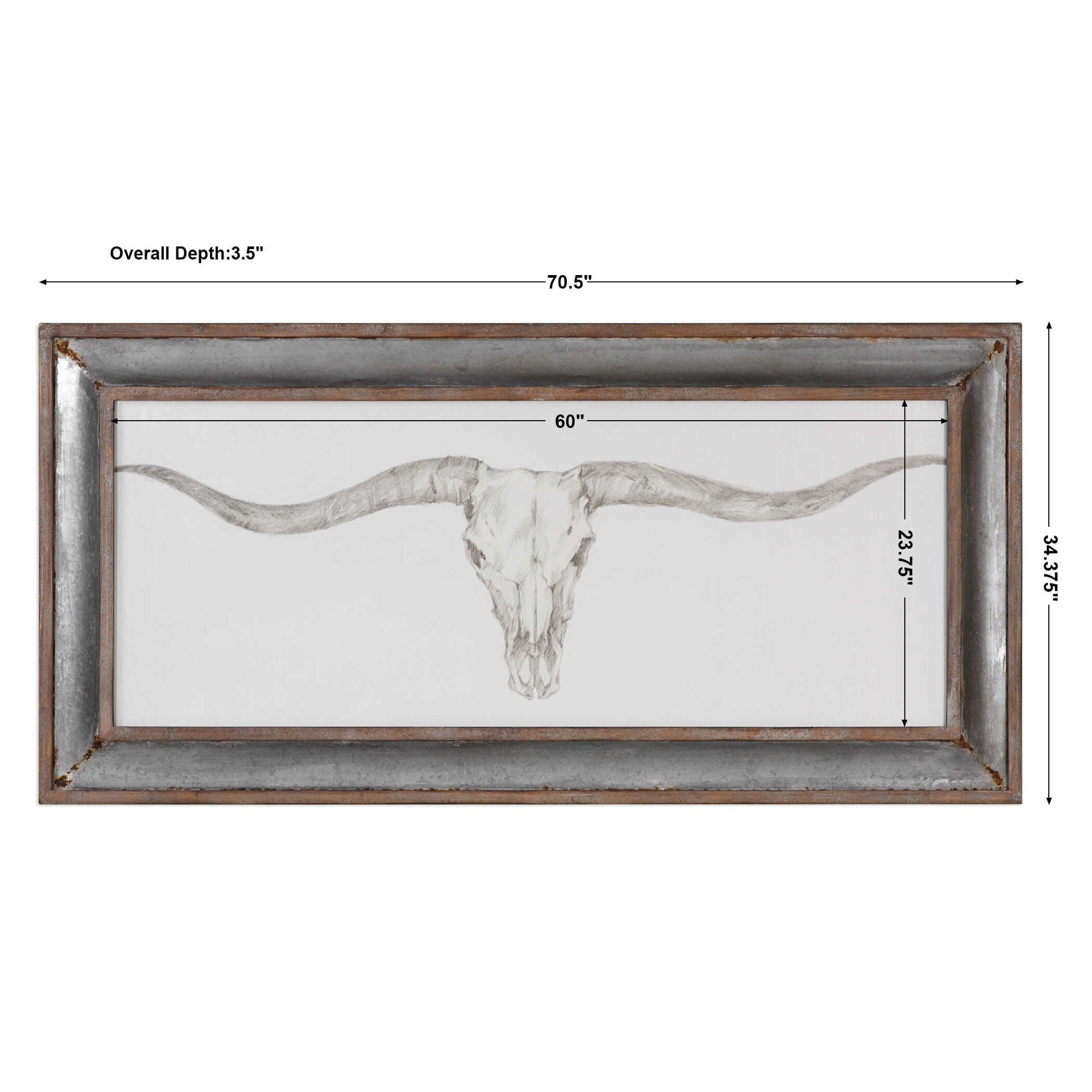 Western Skull Mount - Print - Pearl Silver - Image 3
