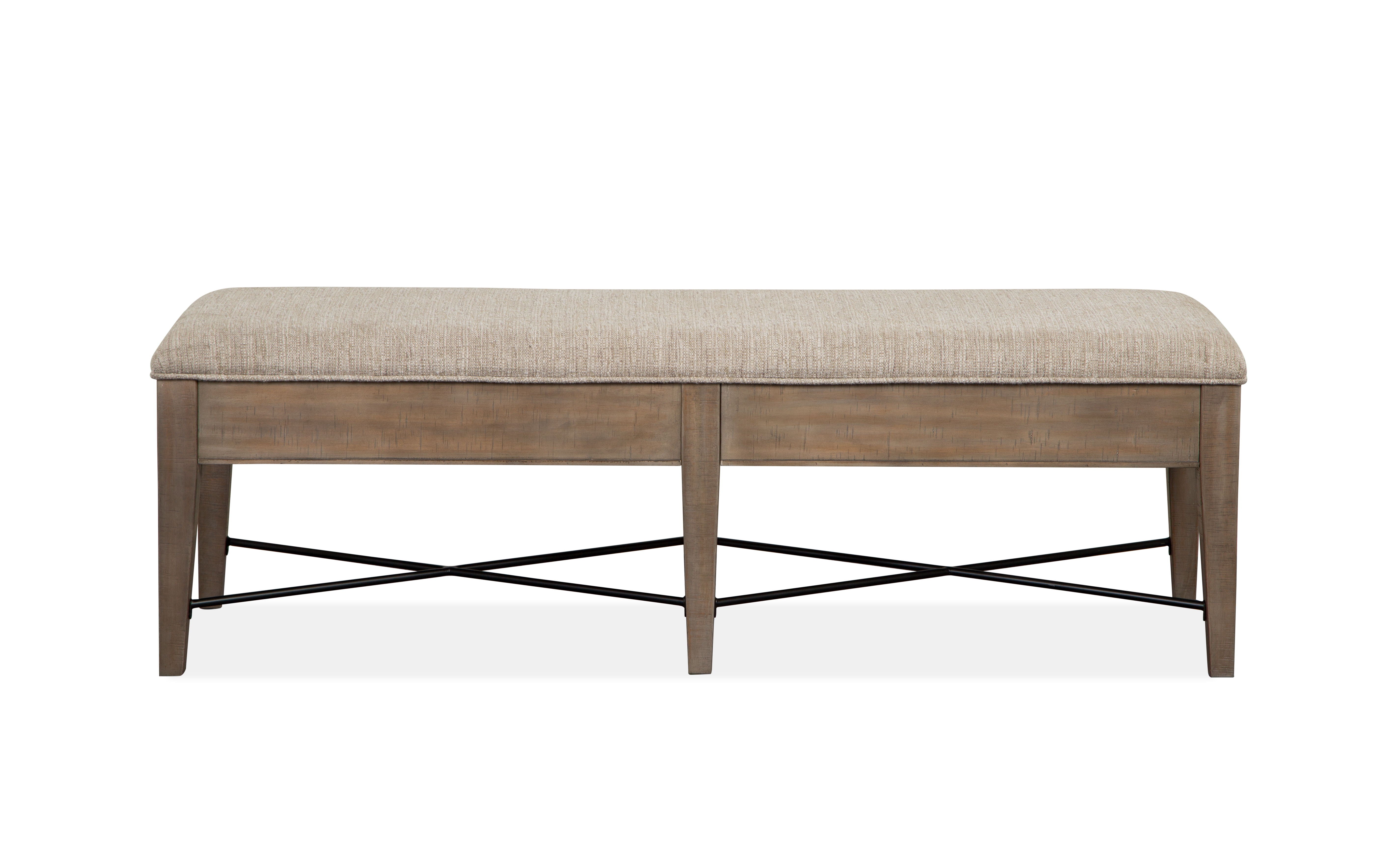 Paxton Place - Bench With Upholstered Seat - Dovetail Gray - Image 3