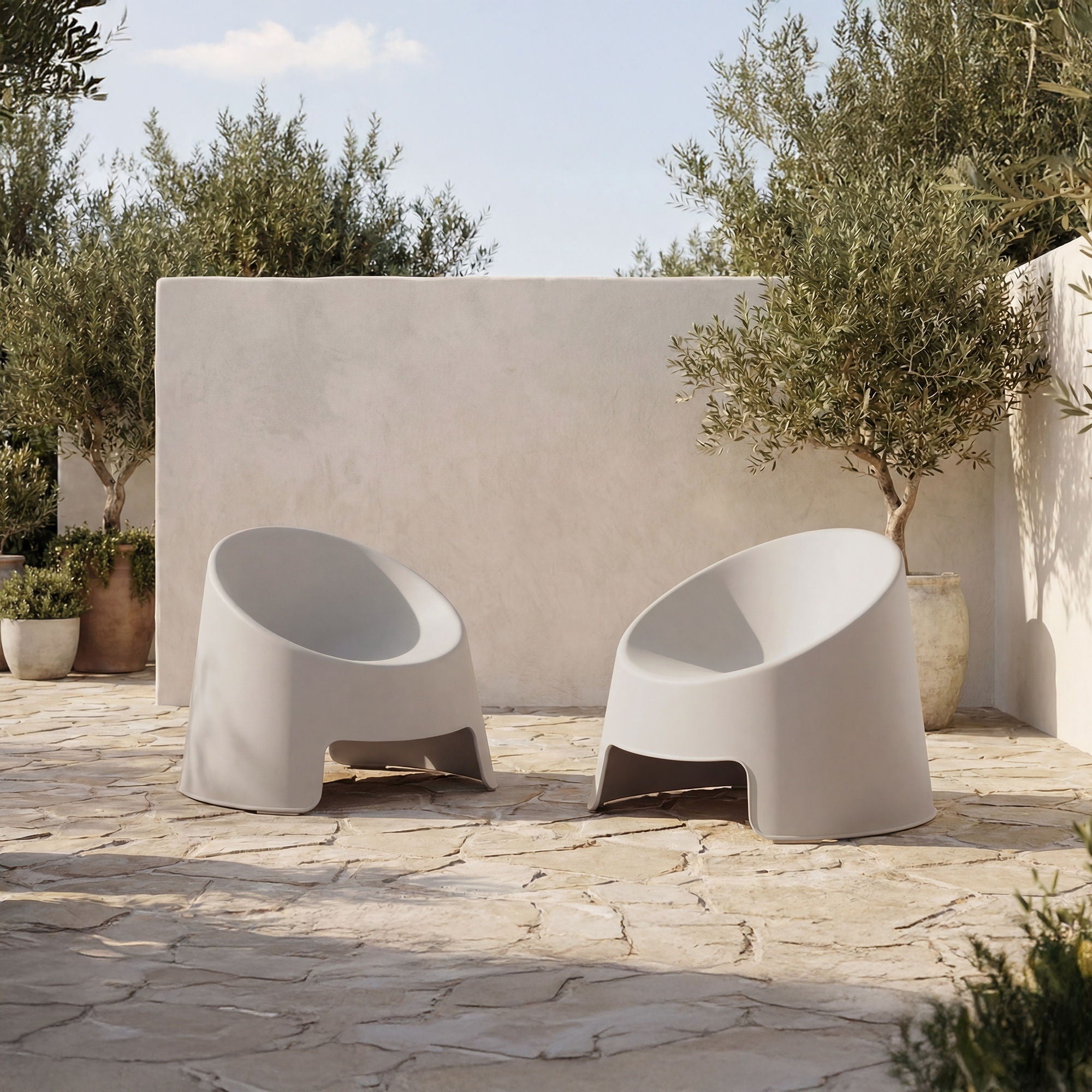 Nolla – Outdoor Accent Chair (Set of 2) – Light Gray