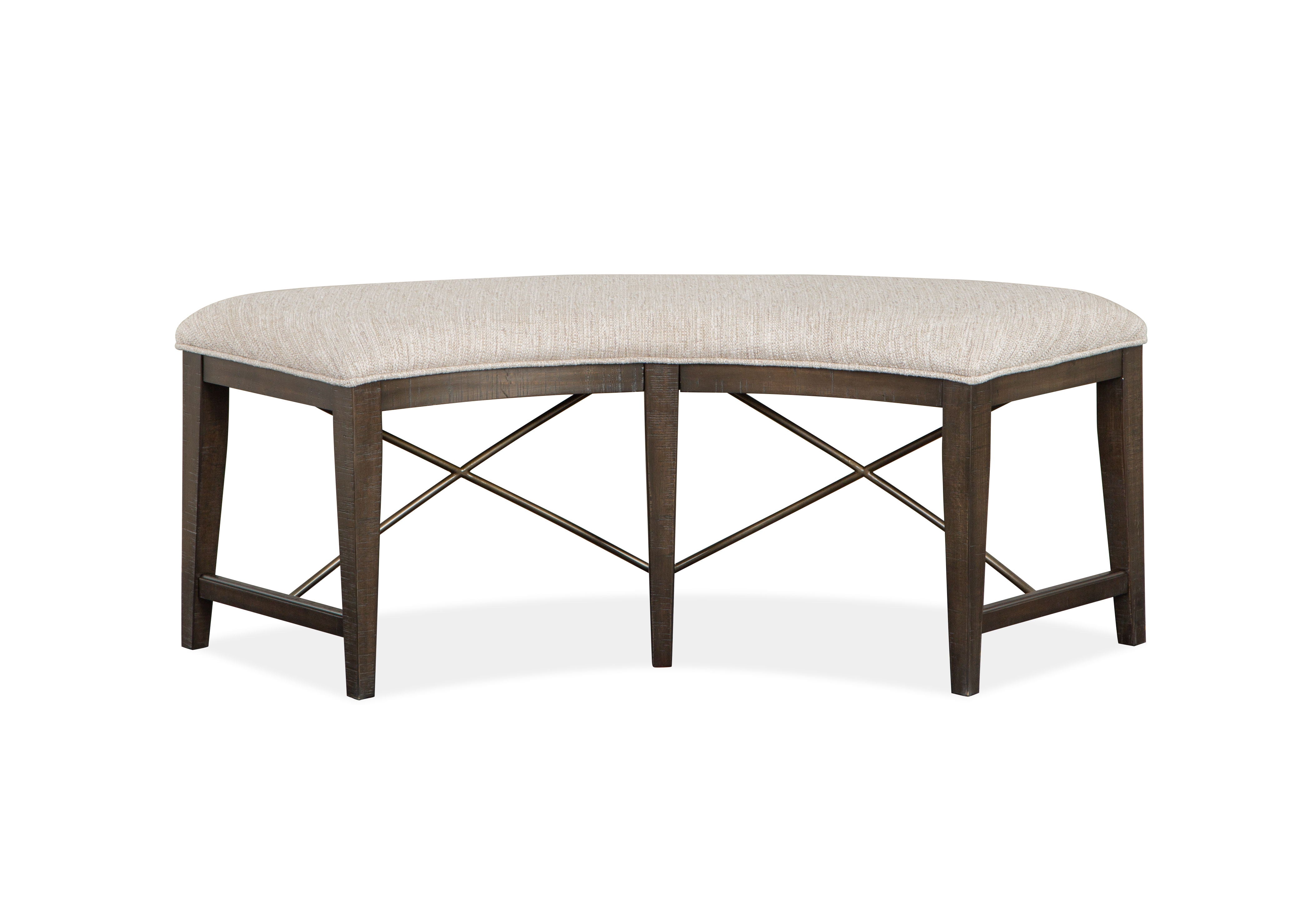 Westley Falls – Curved Bench With Upholstered Seat – Graphite