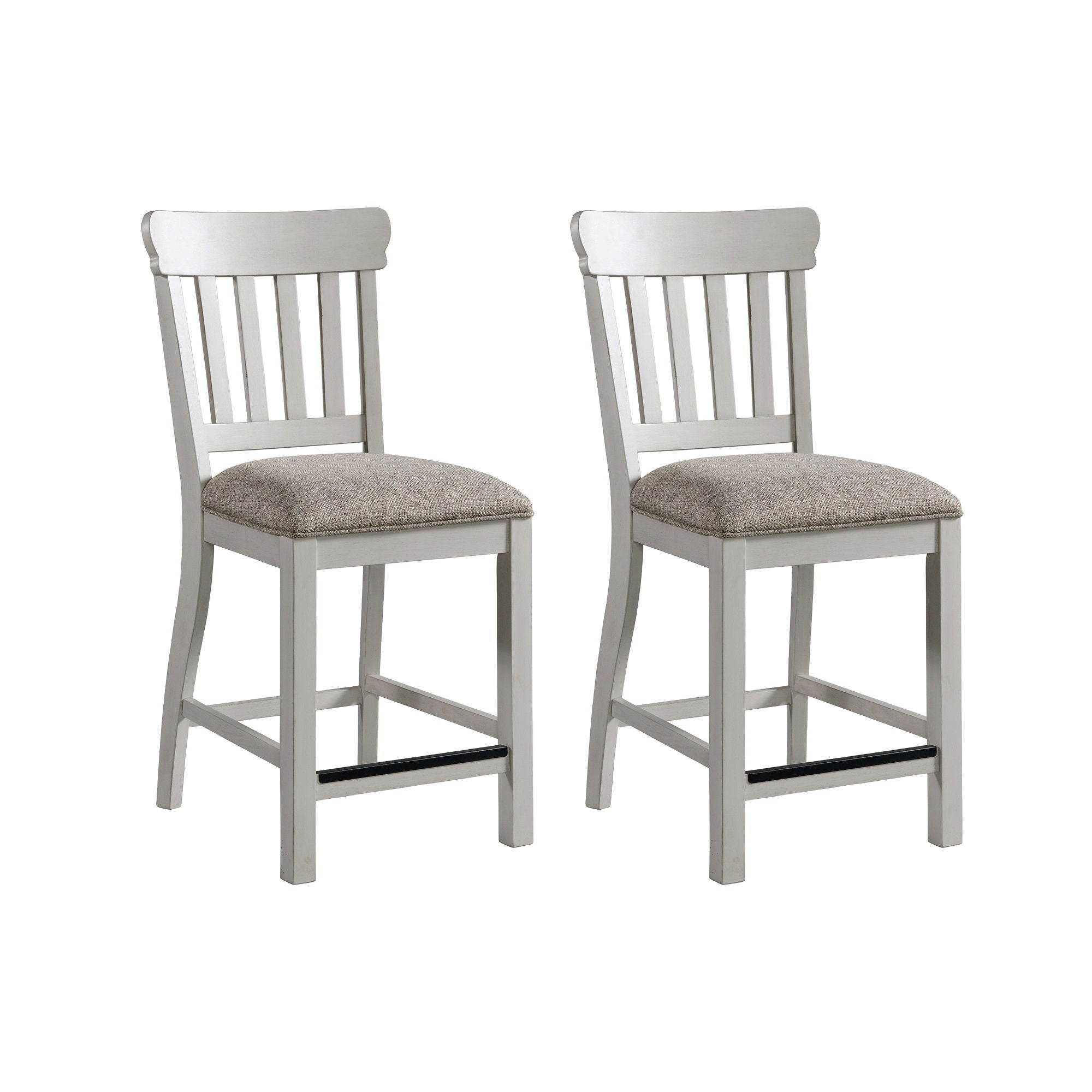 Drake - Slat Stool - Rustic White / French Oak - Image 3