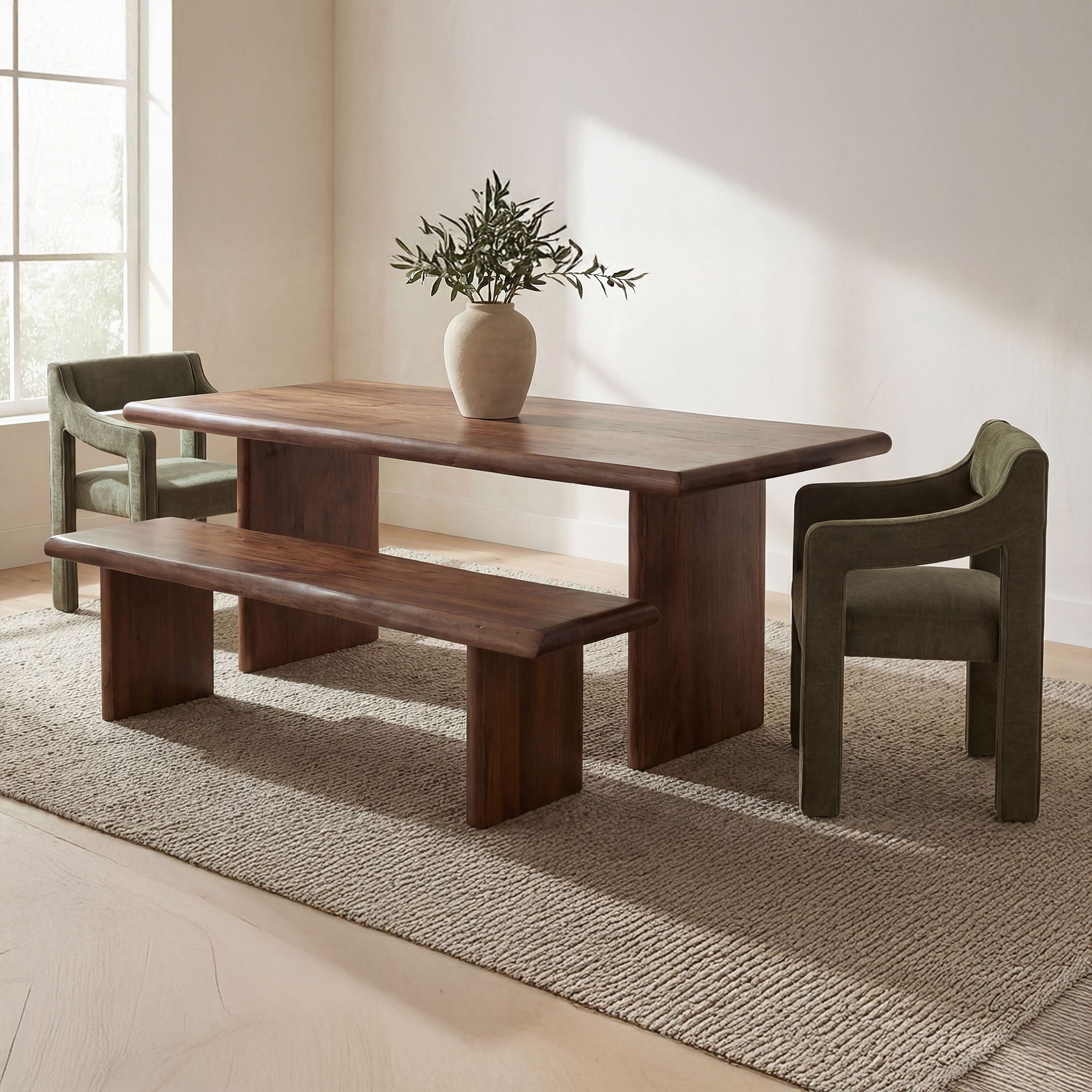 Lila - Small Dining Bench - Brown - Image 3