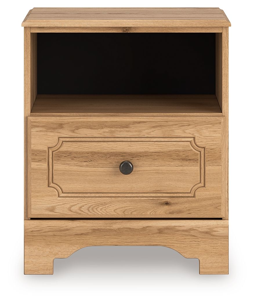 Aleaport - One Drawer Night Stand - Warm Brown - Image 3