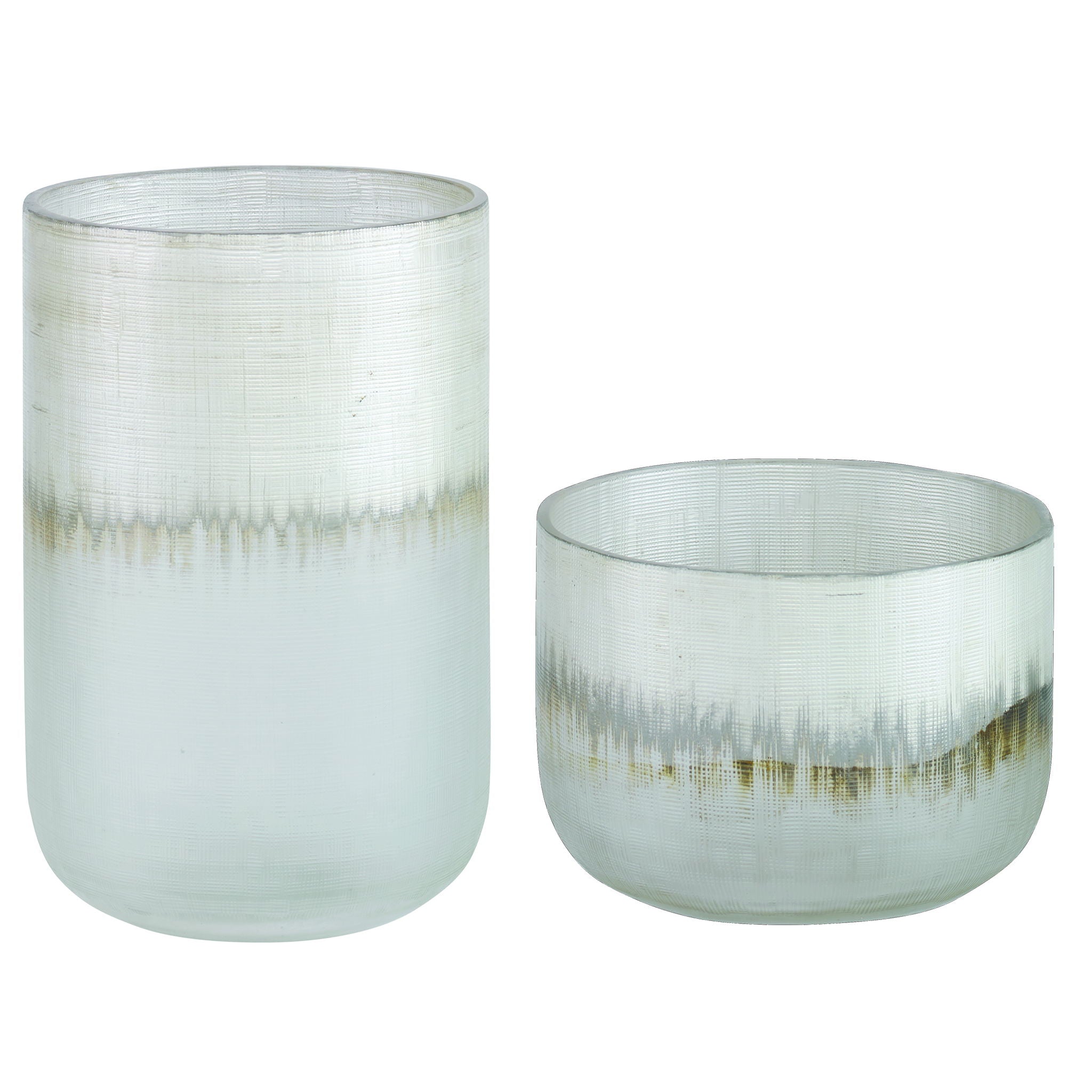 Frost - Silver Drip Glass Vases (Set of 2) - Image 1