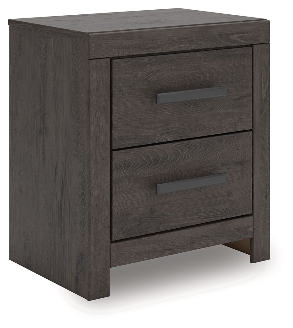 Prendonea - Two Drawer Night Stand - Charcoal - Image 1