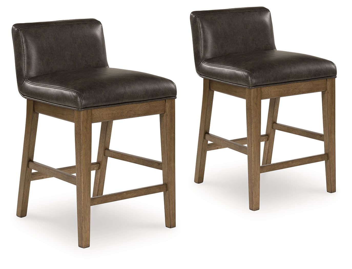 Cabalynn – Upholstered Barstool (Set of 2) – Two-tone Brown