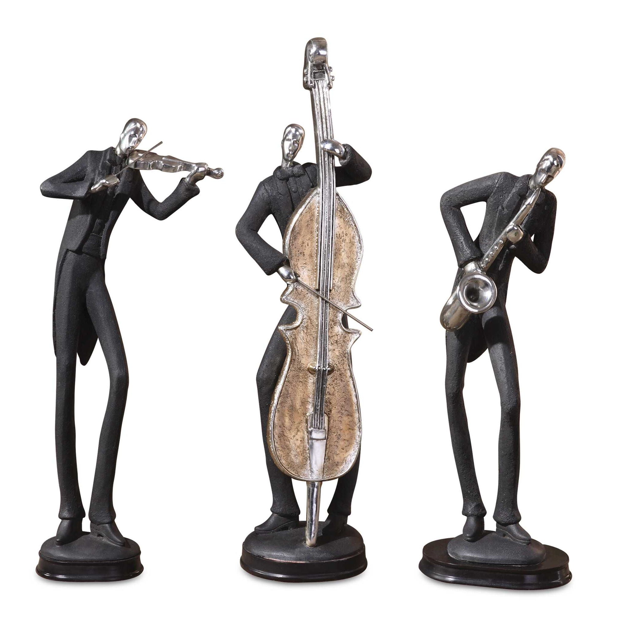 Musicians - Decorative Figurines (Set of 3) - Black - Image 1