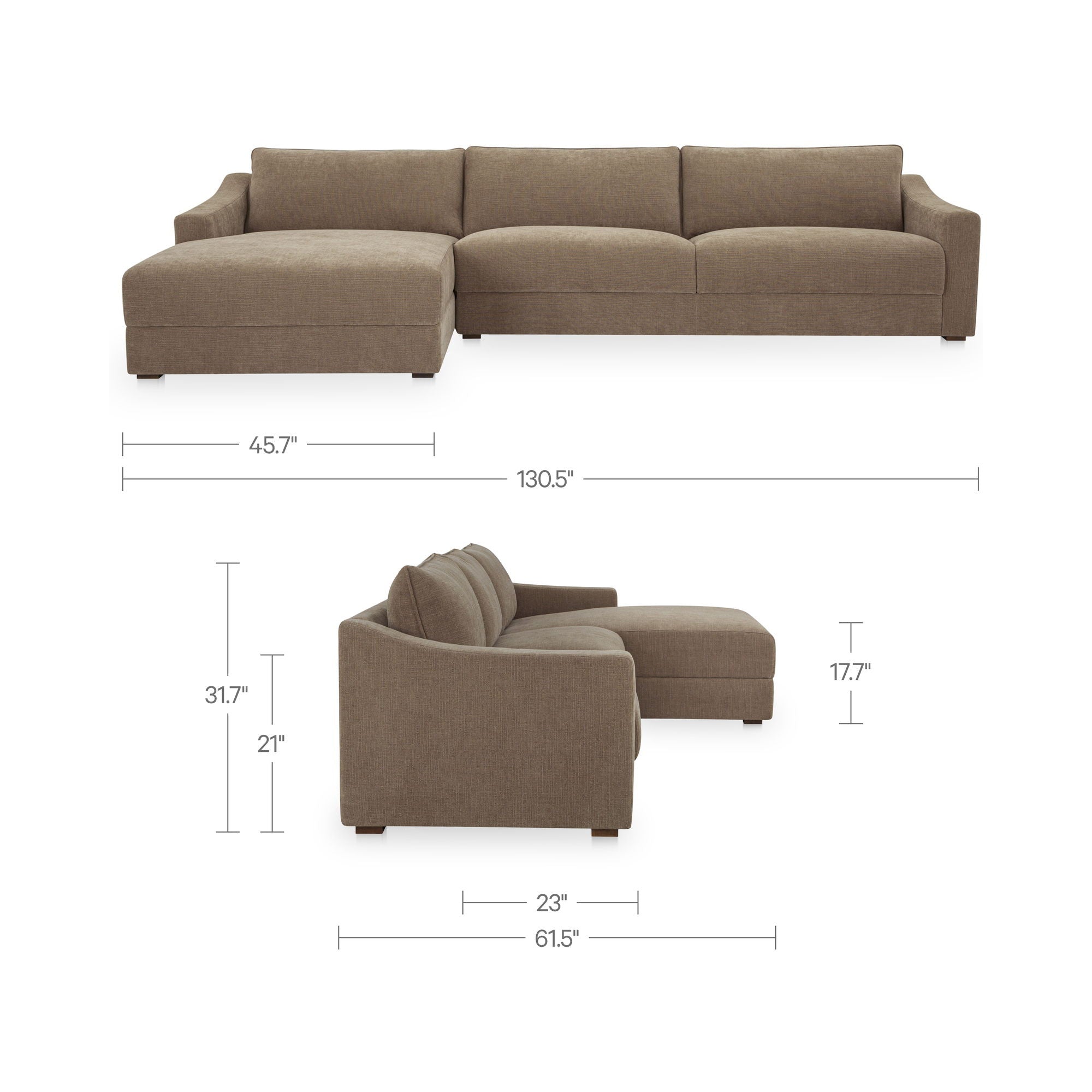 Farrow - Left Sectional - Taupe - Image 2