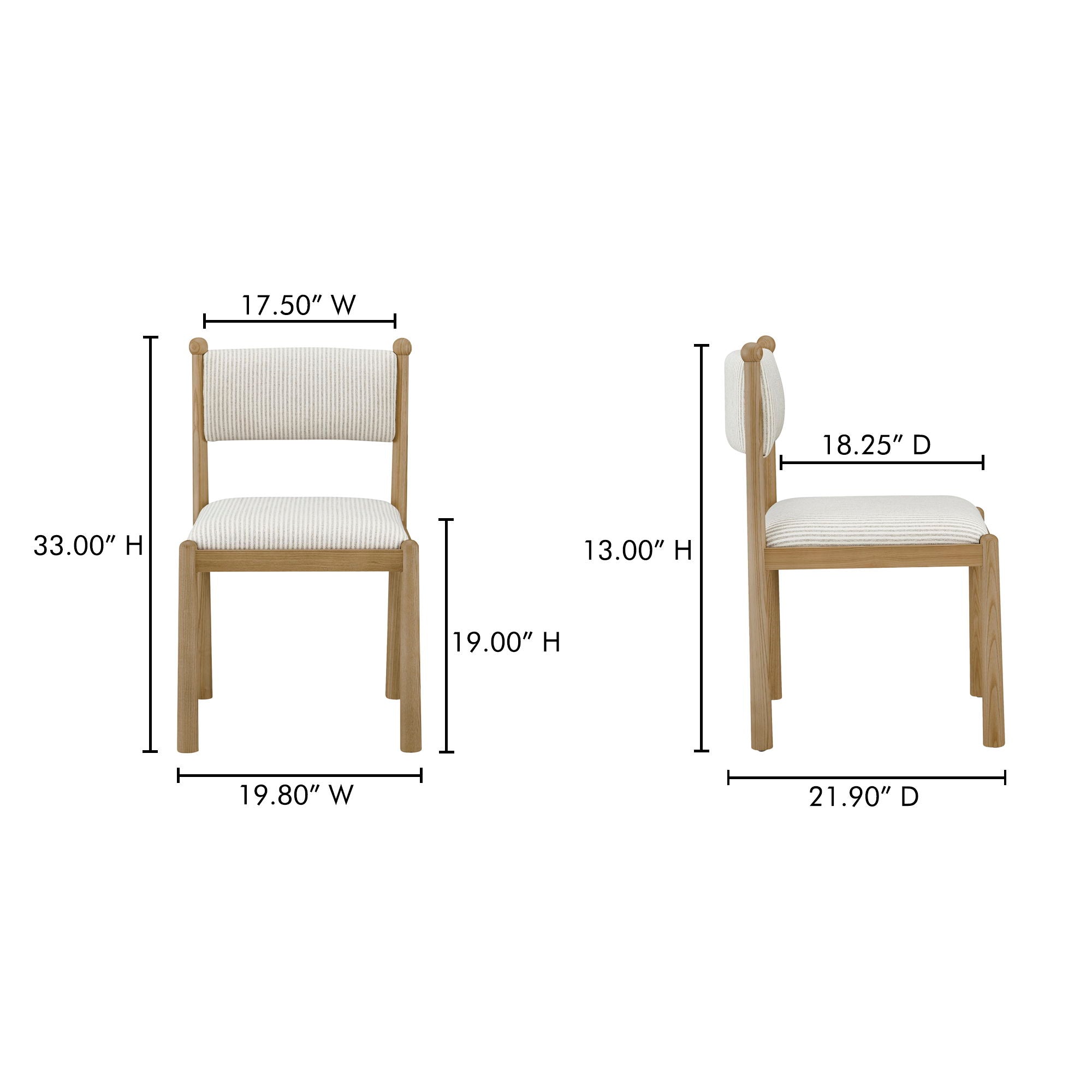 Villetta - Dining Chair (Set of 2) - Stripe Multicolor - Image 3
