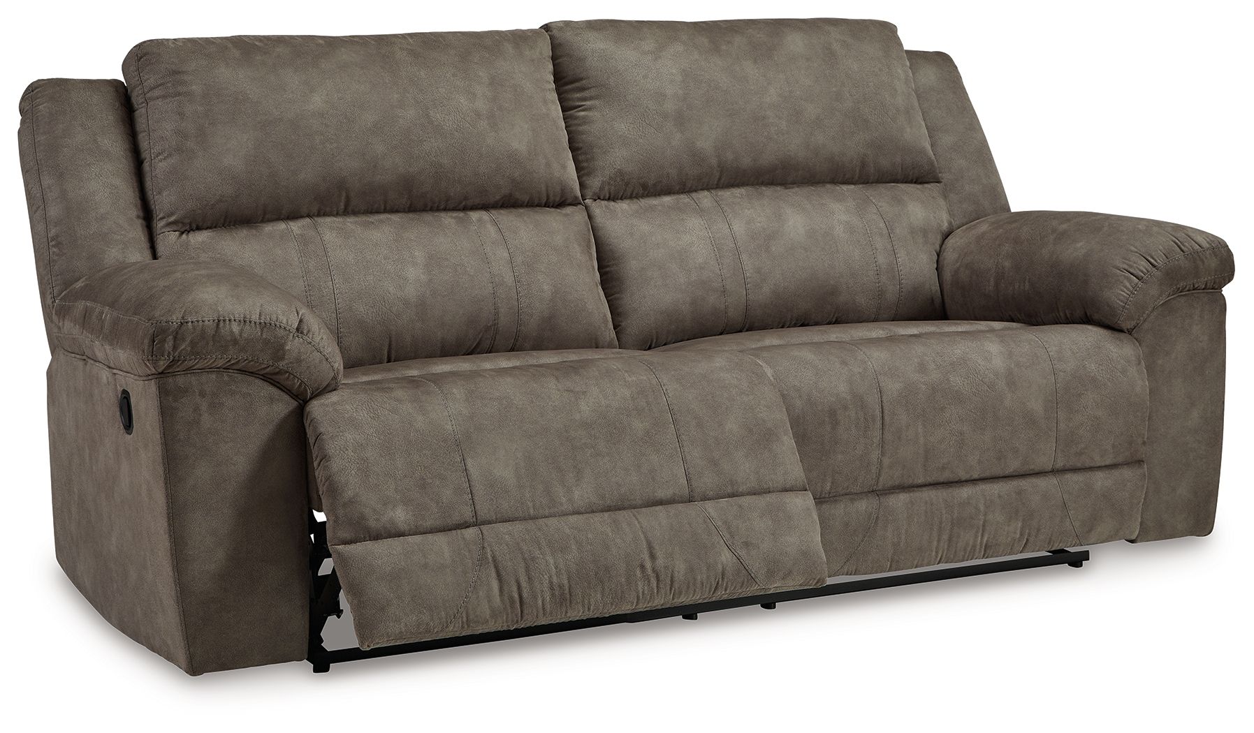 Laresview - 2 Seat Reclining Sofa - Faux Leather - Fossil - Image 3