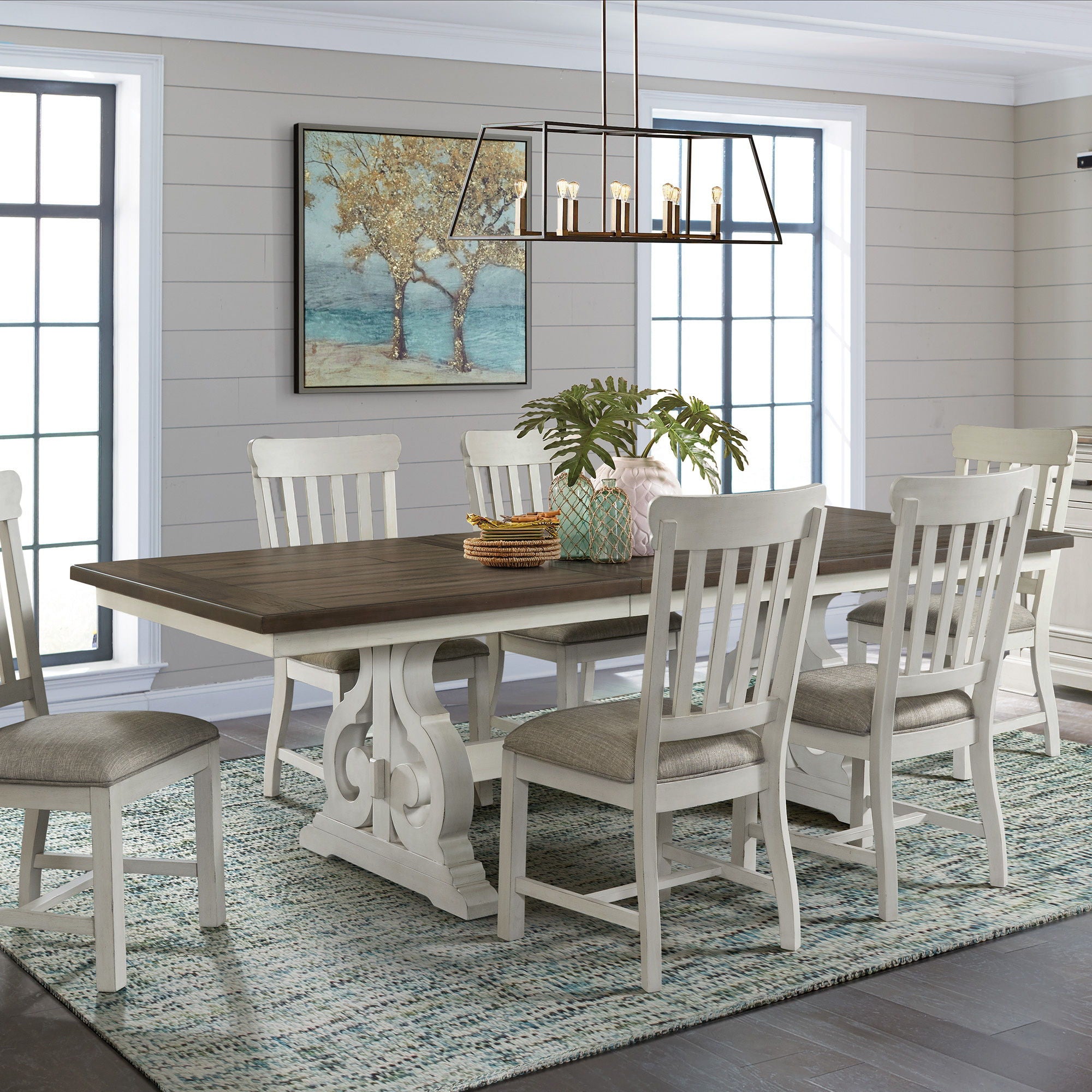 Drake - Slat Chair - Rustic White / French Oak - Image 3