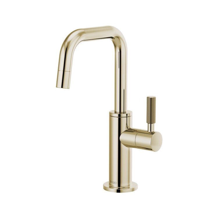 Beverage Faucet Litze Cold Water 1 Knurled Lever ADA Brilliance Polished Nickel Square 360 DEG Swivel 1 Hole 1.5 Gallons per Minute - Image 1