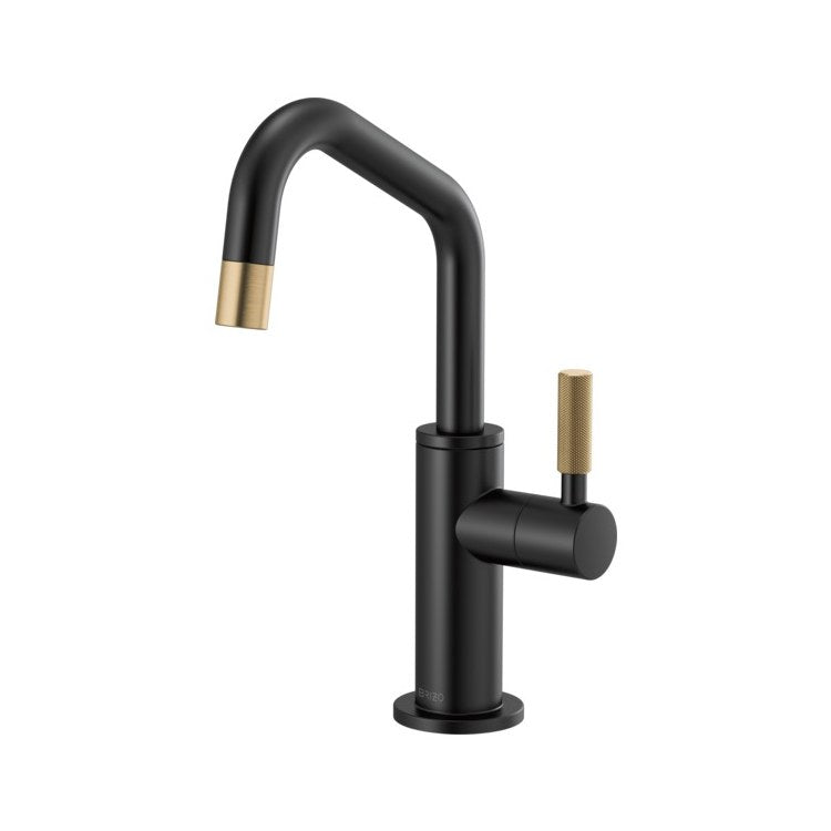Beverage Faucet Litze Cold Water 1 Knurled Lever ADA Matte Black/Brilliance Luxe Gold Angled 360 DEG Swivel 1 Hole 1.5 Gallons per Minute - Image 1