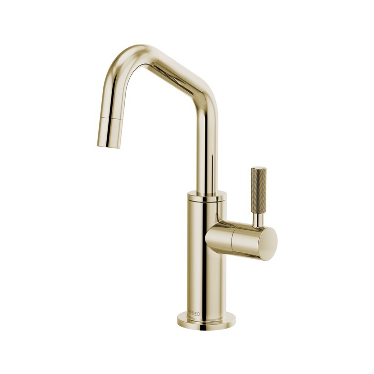 Beverage Faucet Litze Cold Water 1 Knurled Lever ADA Brilliance Polished Nickel Angled 360 DEG Swivel 1 Hole 1.5 Gallons per Minute - Image 1