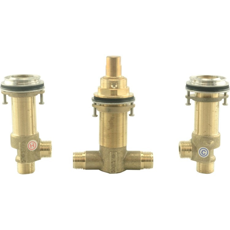 Rough-In 3 Hole Roman Tub Filler 1/2 Inch Forged Brass - Image 1
